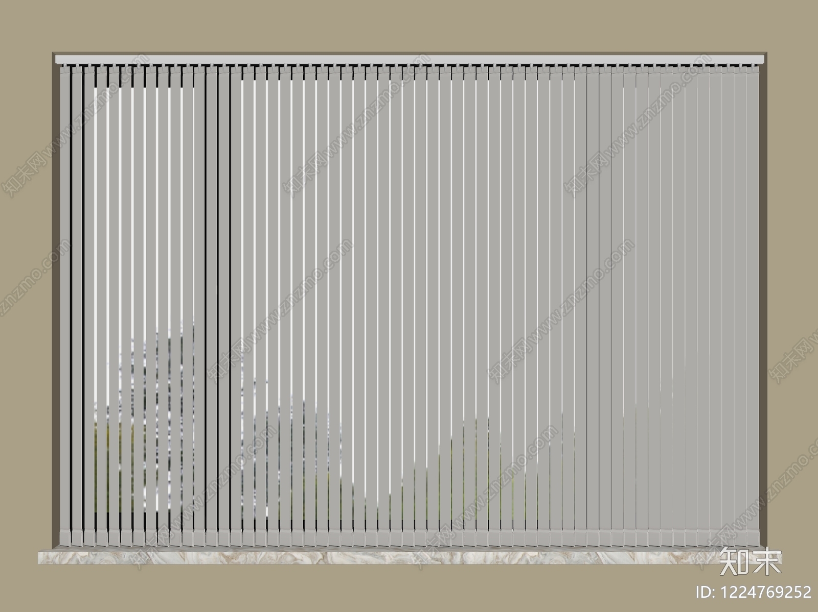 极简百叶帘3D模型下载【ID:1224769252】
