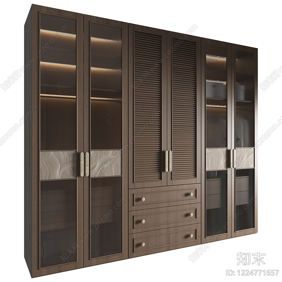 新中式衣柜3D模型下载【ID:1224771657】