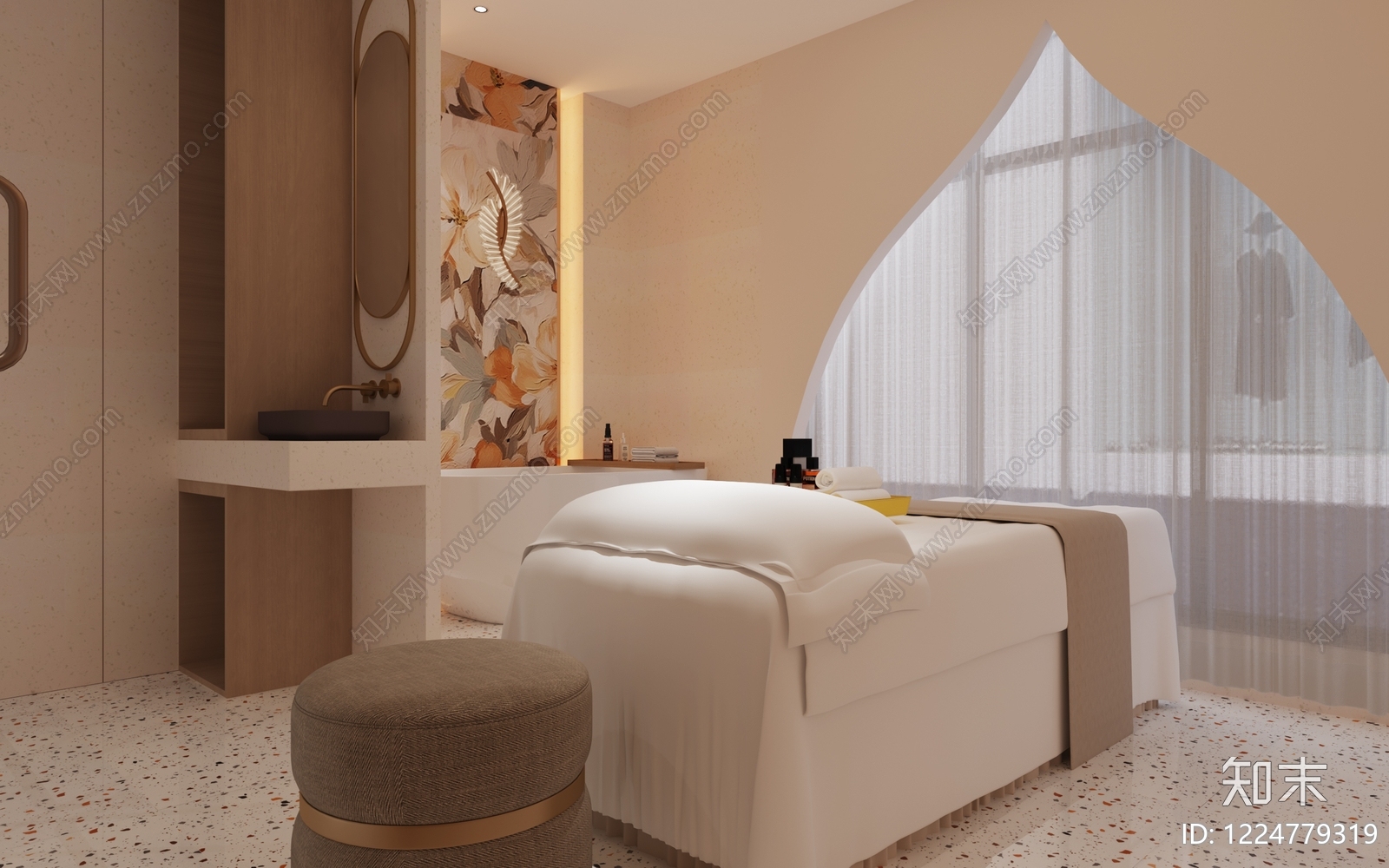 轻奢美容院3D模型下载【ID:1224779319】
