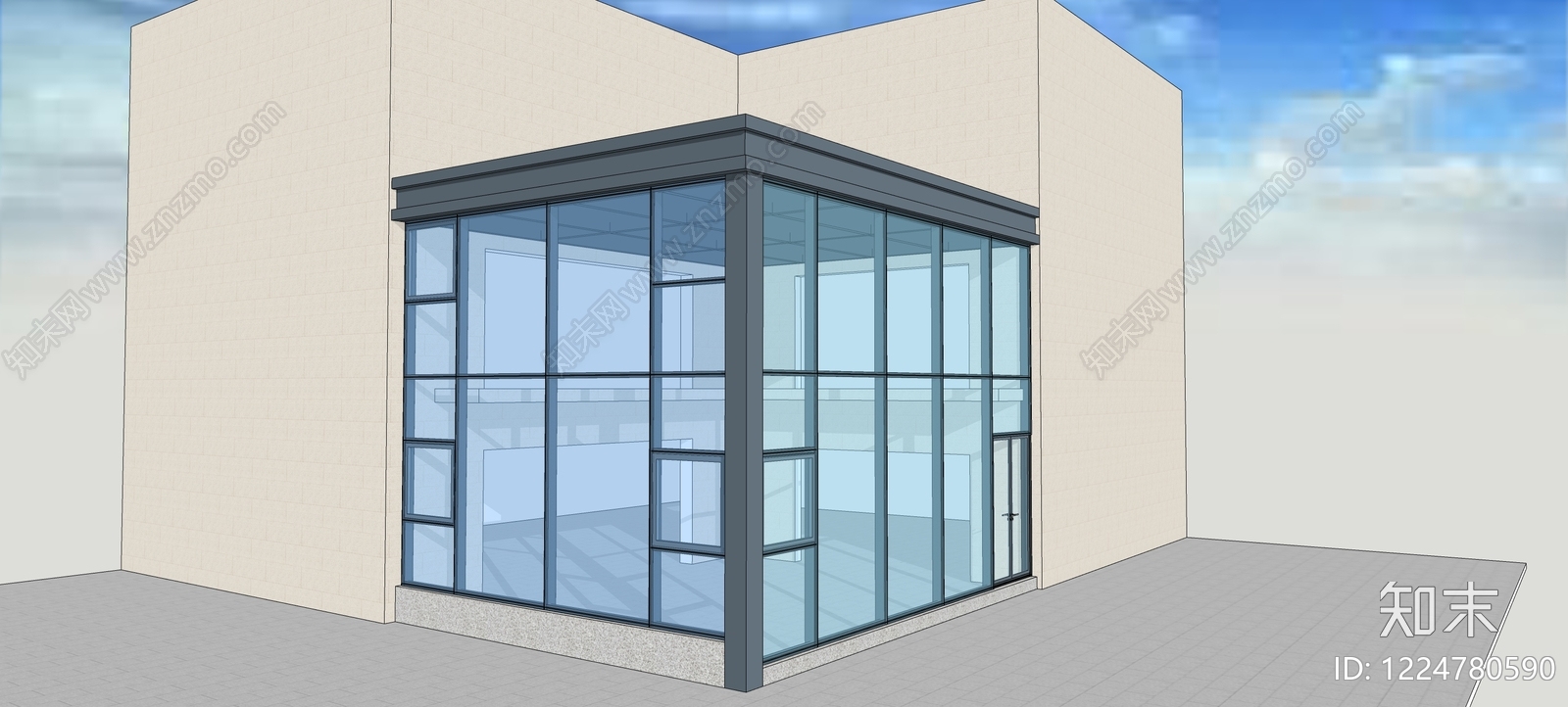 极简小公建SU模型下载【ID:1224780590】