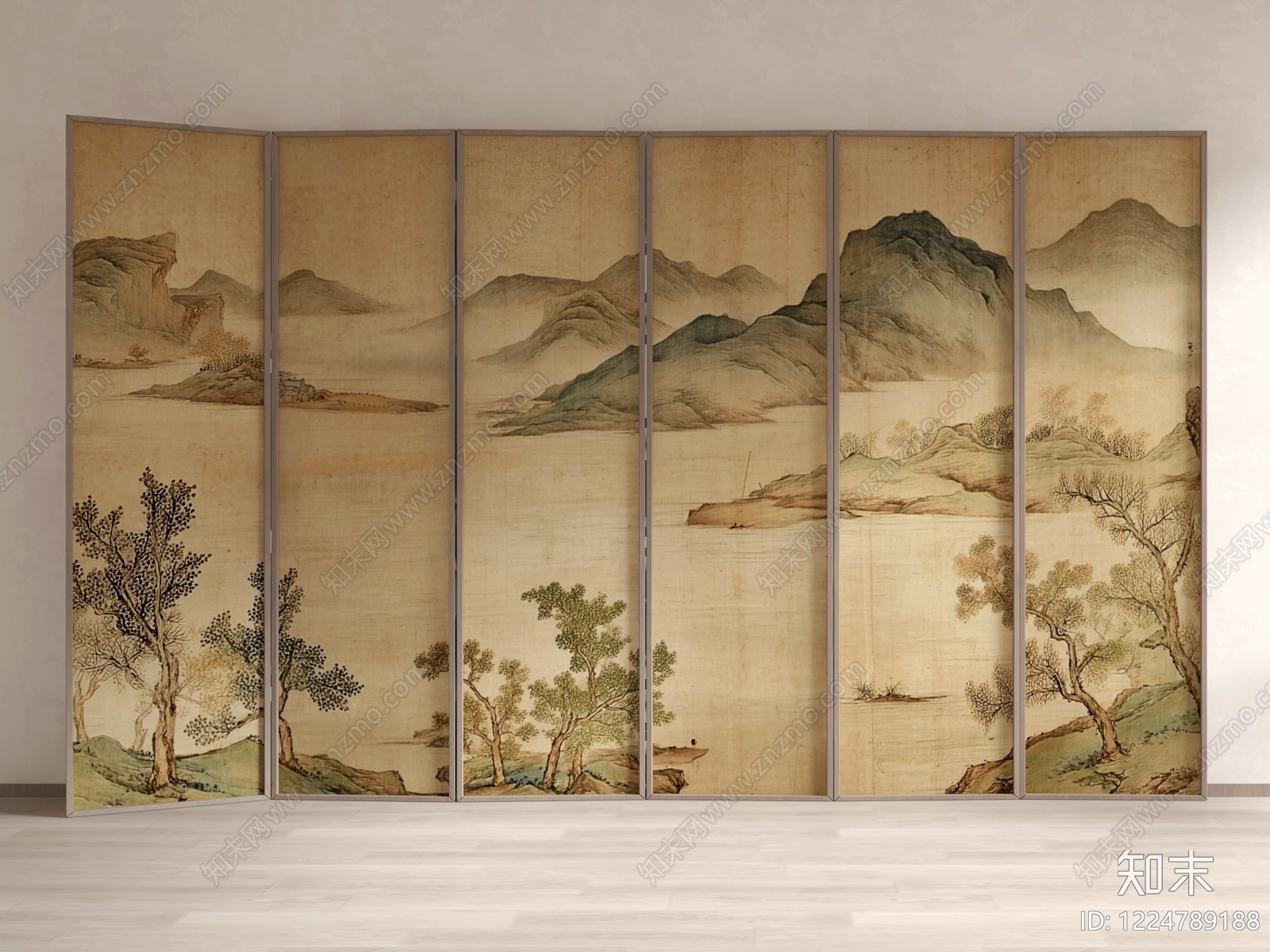 新中式屏风3D模型下载【ID:1224789188】