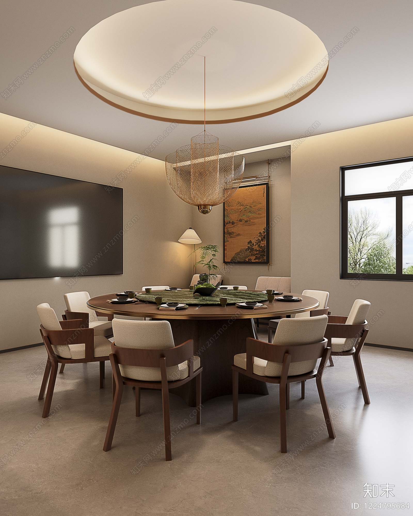 新中式包厢3D模型下载【ID:1224795684】