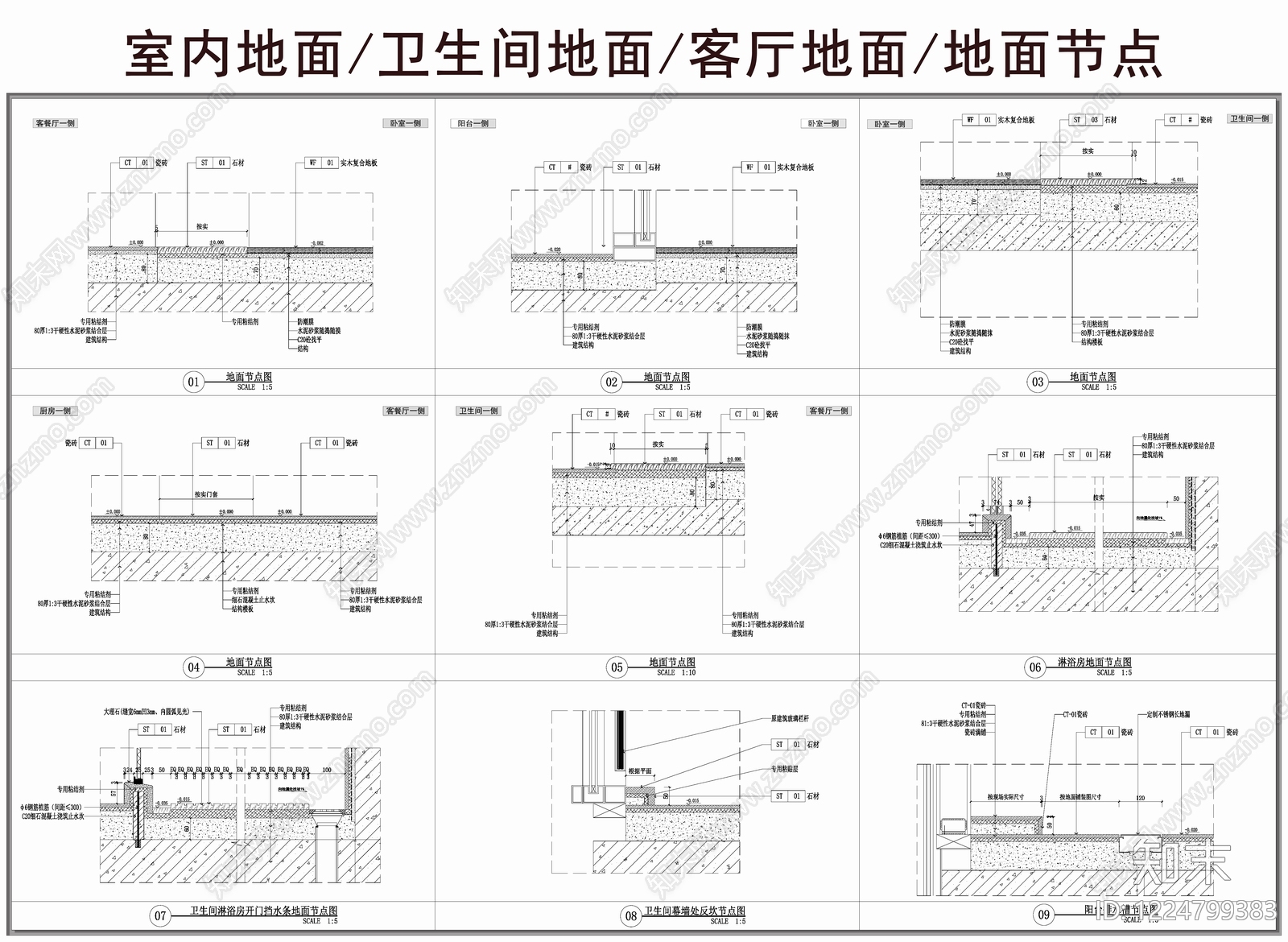 地面综合节点cad施工图下载【ID:1224799383】