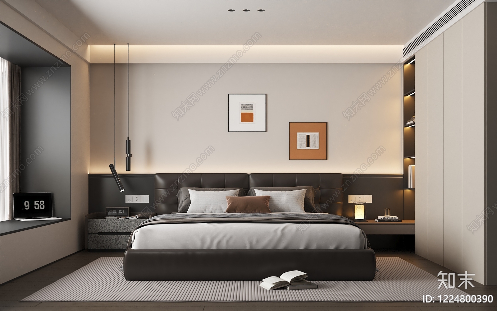 现代简约家居卧室3D模型下载【ID:1224800390】