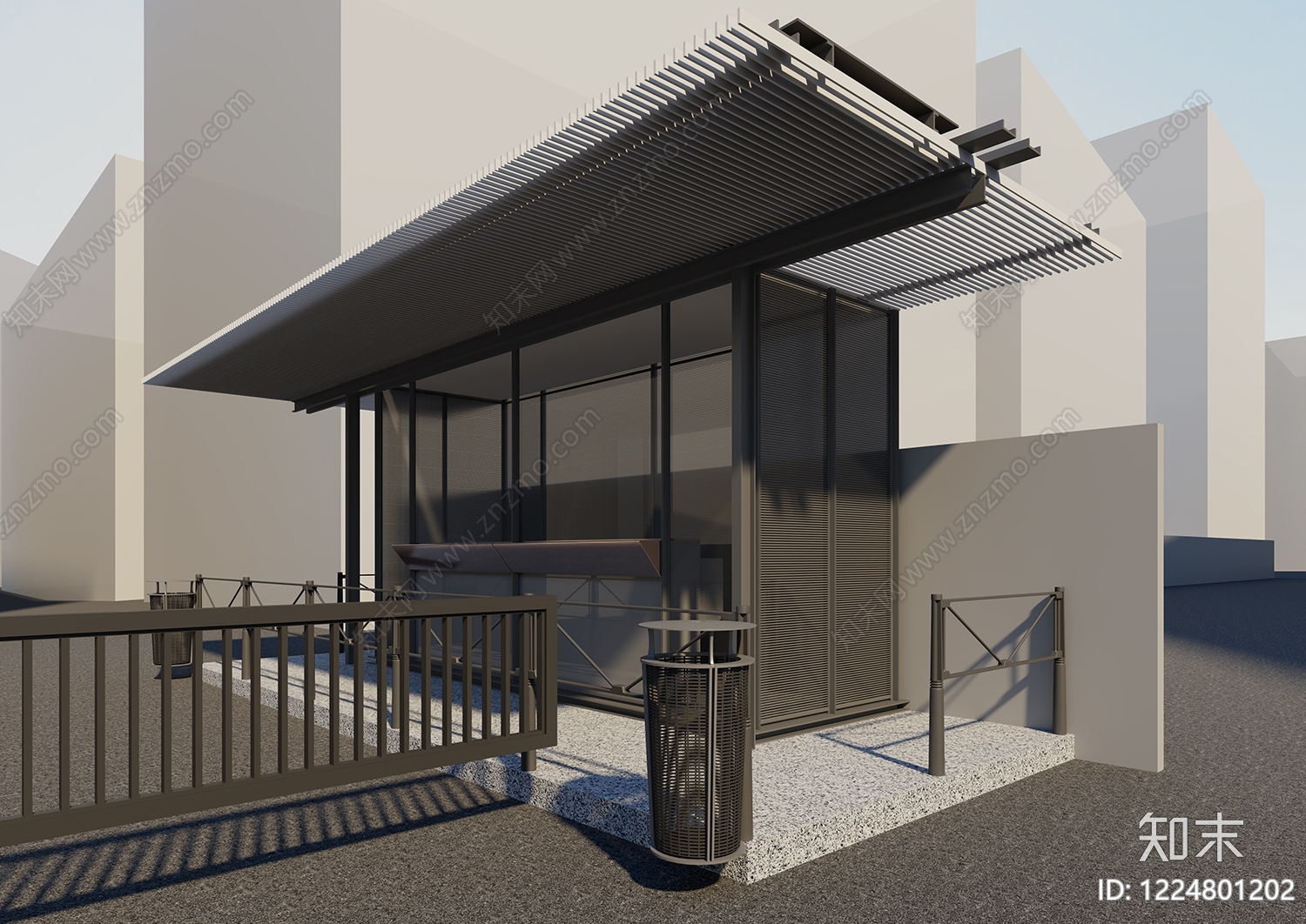 现代办公园区景观3D模型下载【ID:1224801202】