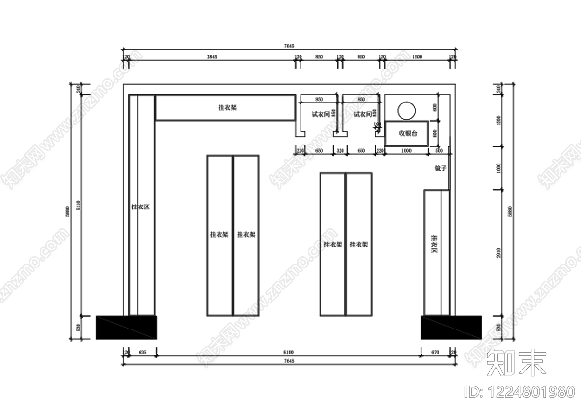 服装店cad施工图下载【ID:1224801980】