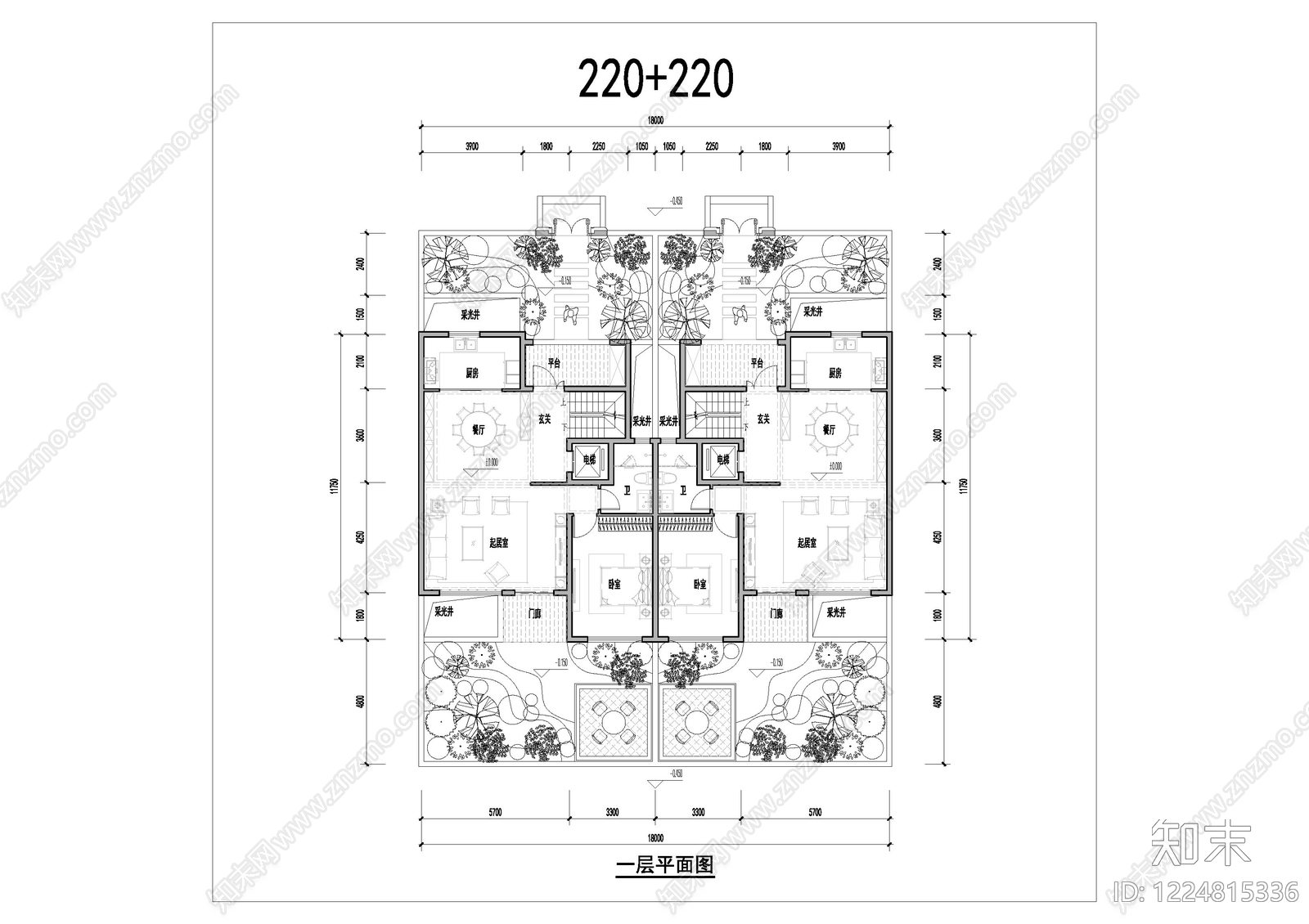 别墅建筑cad施工图下载【ID:1224815336】