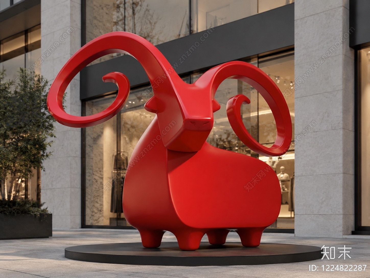 现代雕塑摆件3D模型下载【ID:1224822287】