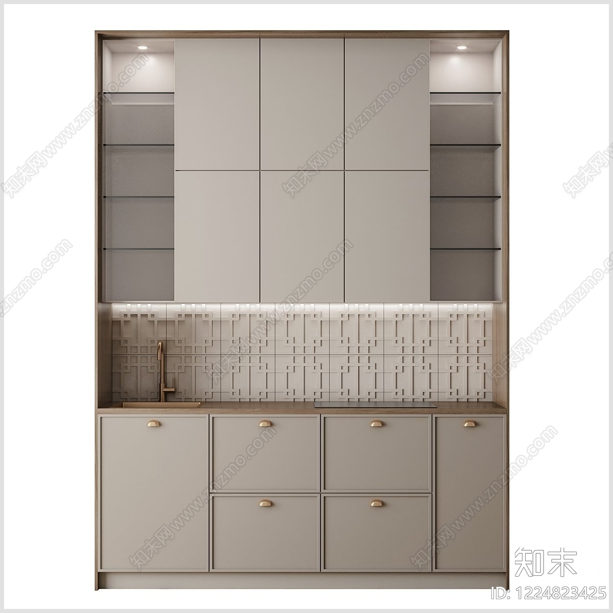 新中式储物柜3D模型下载【ID:1224823425】