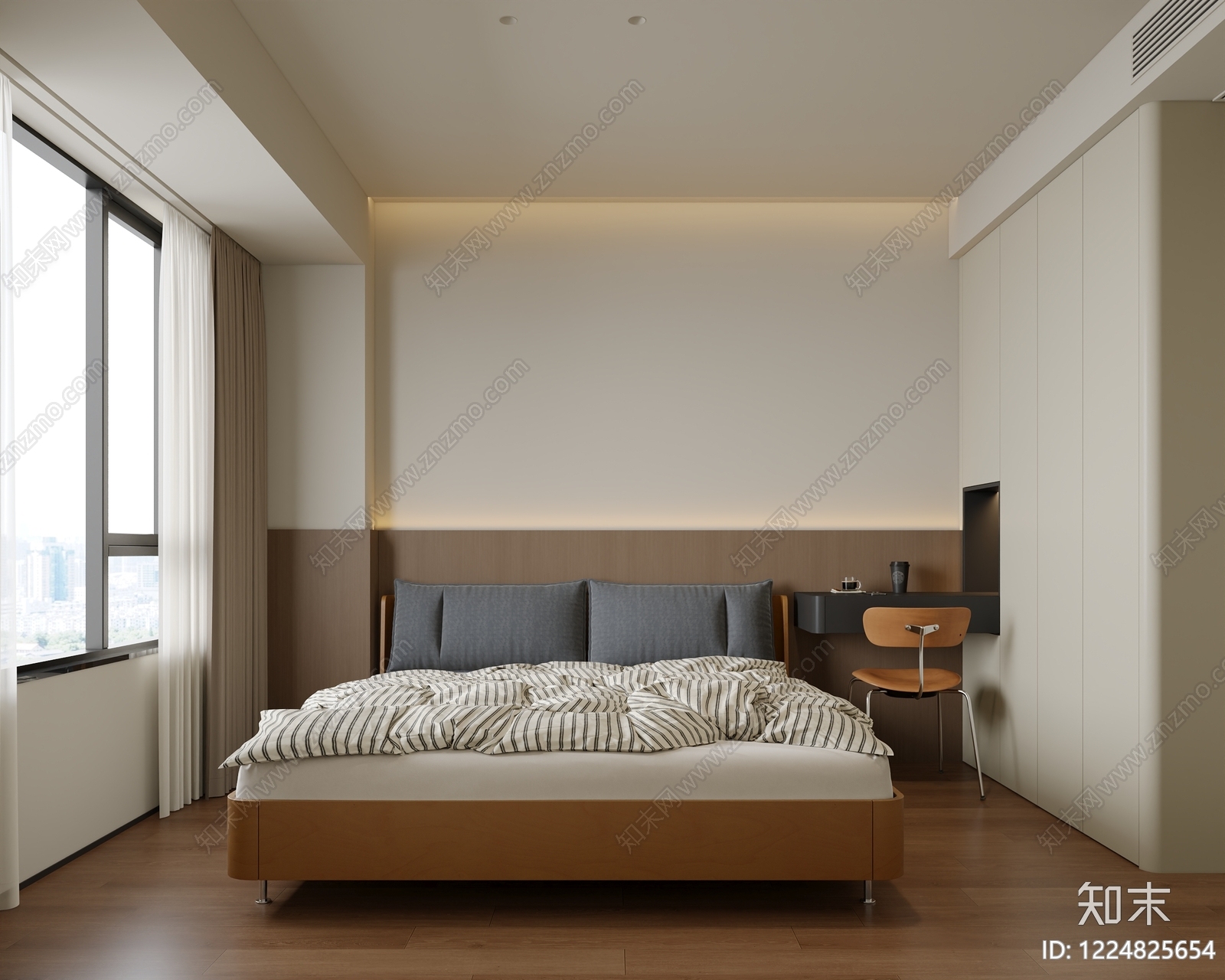 现代简约家居卧室3D模型下载【ID:1224825654】