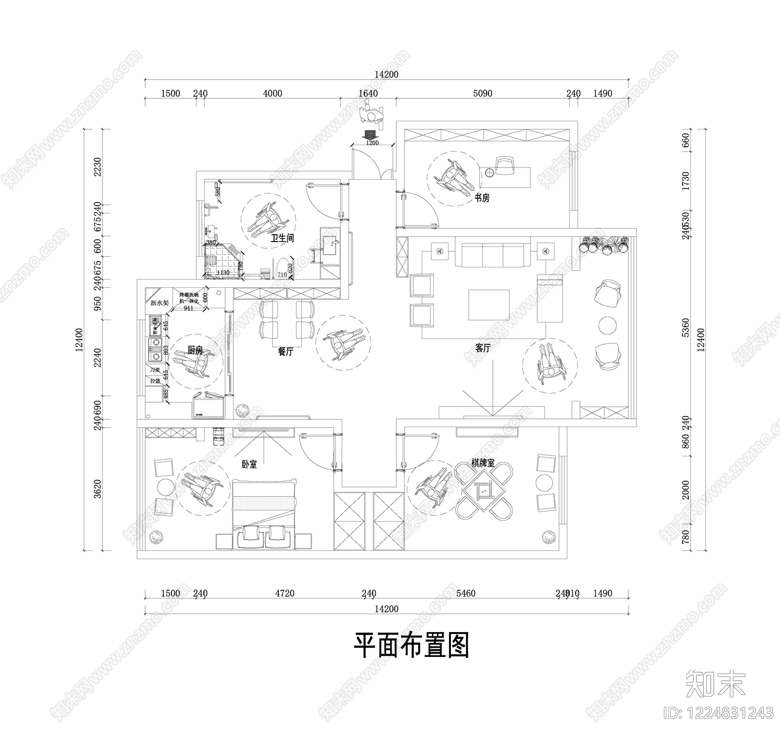 其他家装空间cad施工图下载【ID:1224831243】