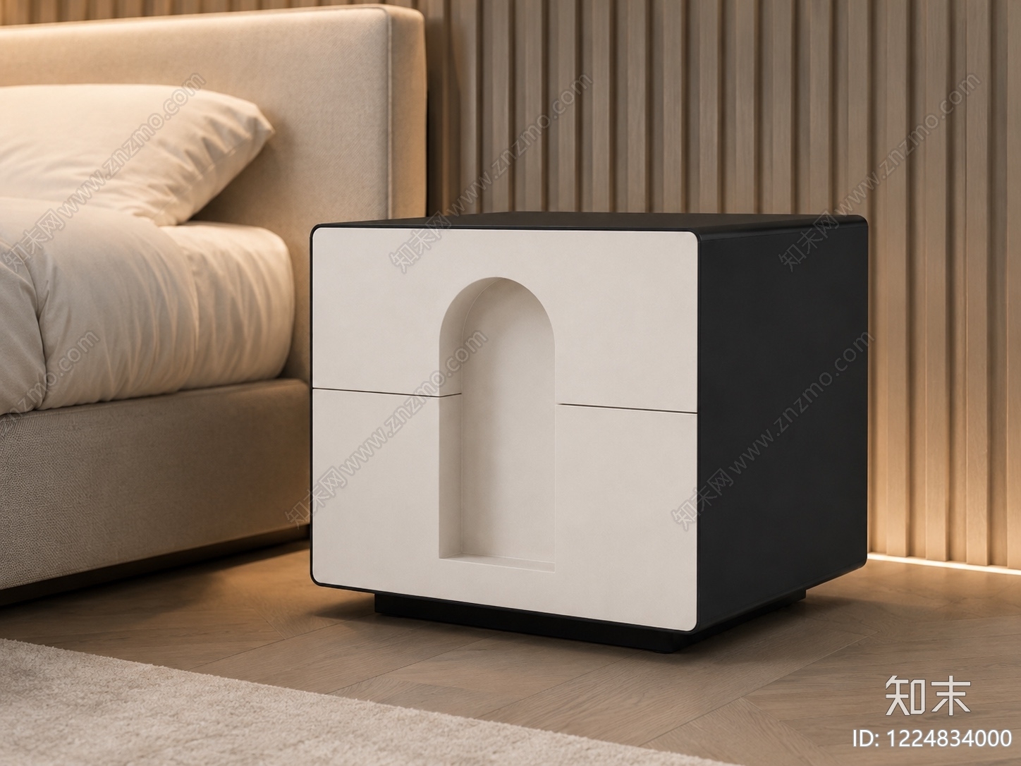 极简床头柜3D模型下载【ID:1224834000】