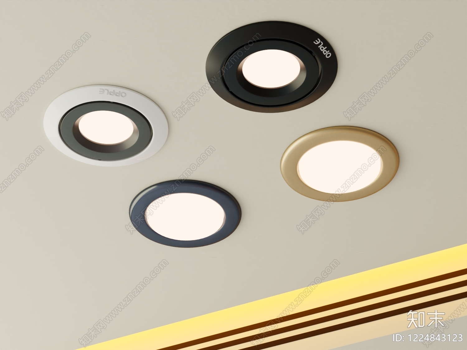 现代筒灯3D模型下载【ID:1224843123】