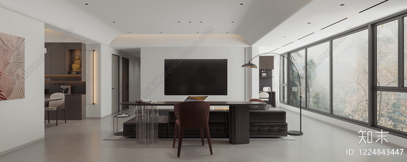 意式极简横厅3D模型下载【ID:1224843447】