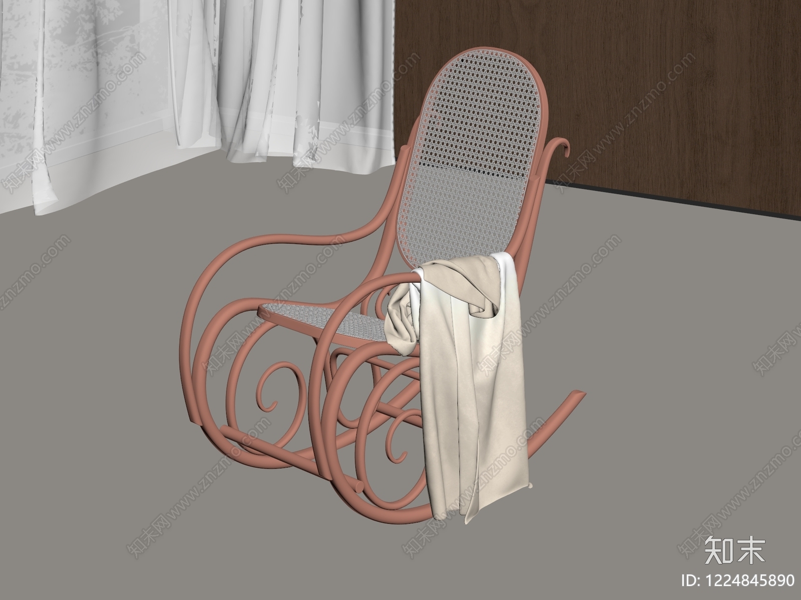 中古风休闲椅3D模型下载【ID:1224845890】
