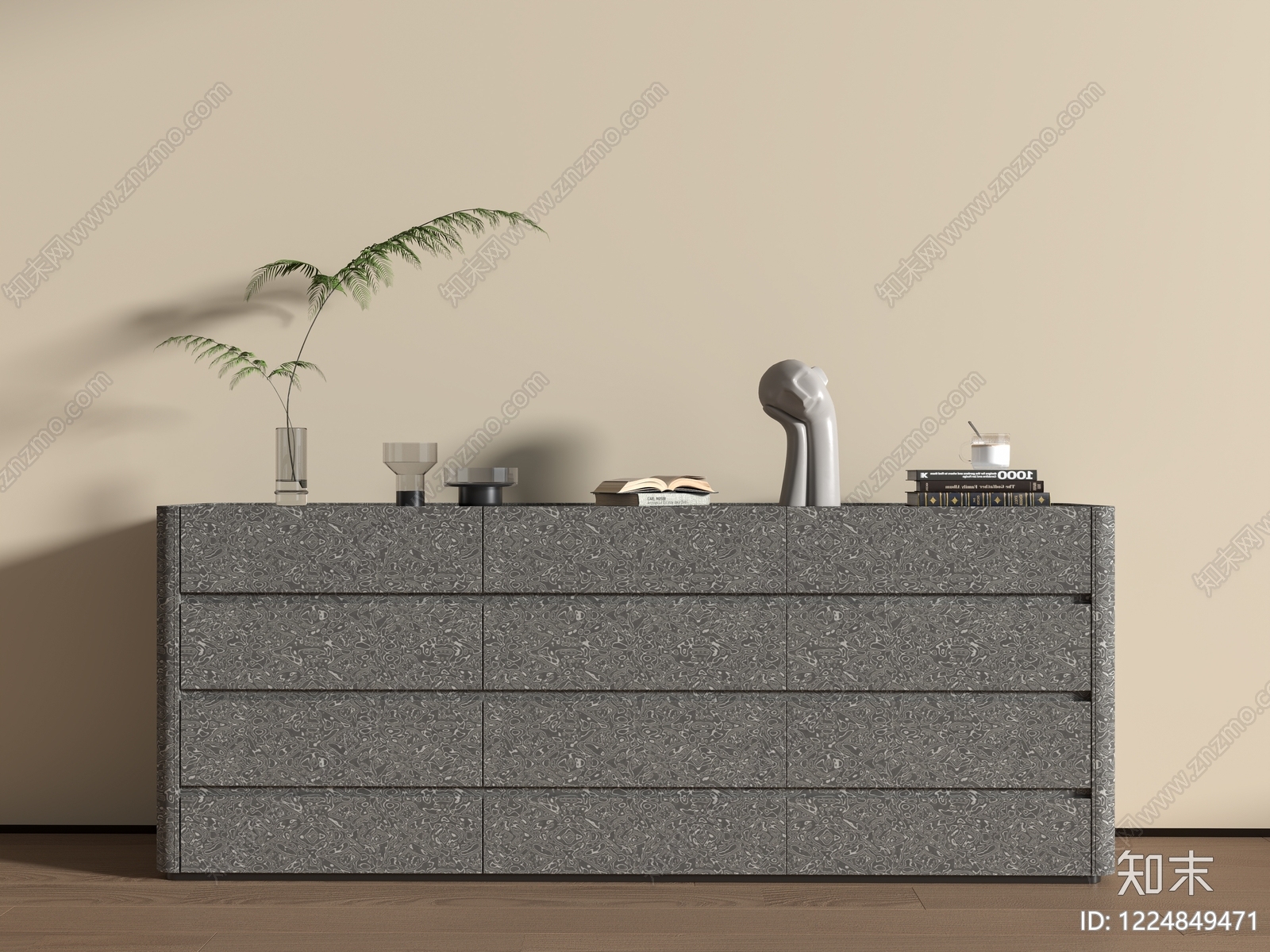 意式极简玄关柜3D模型下载【ID:1224849471】