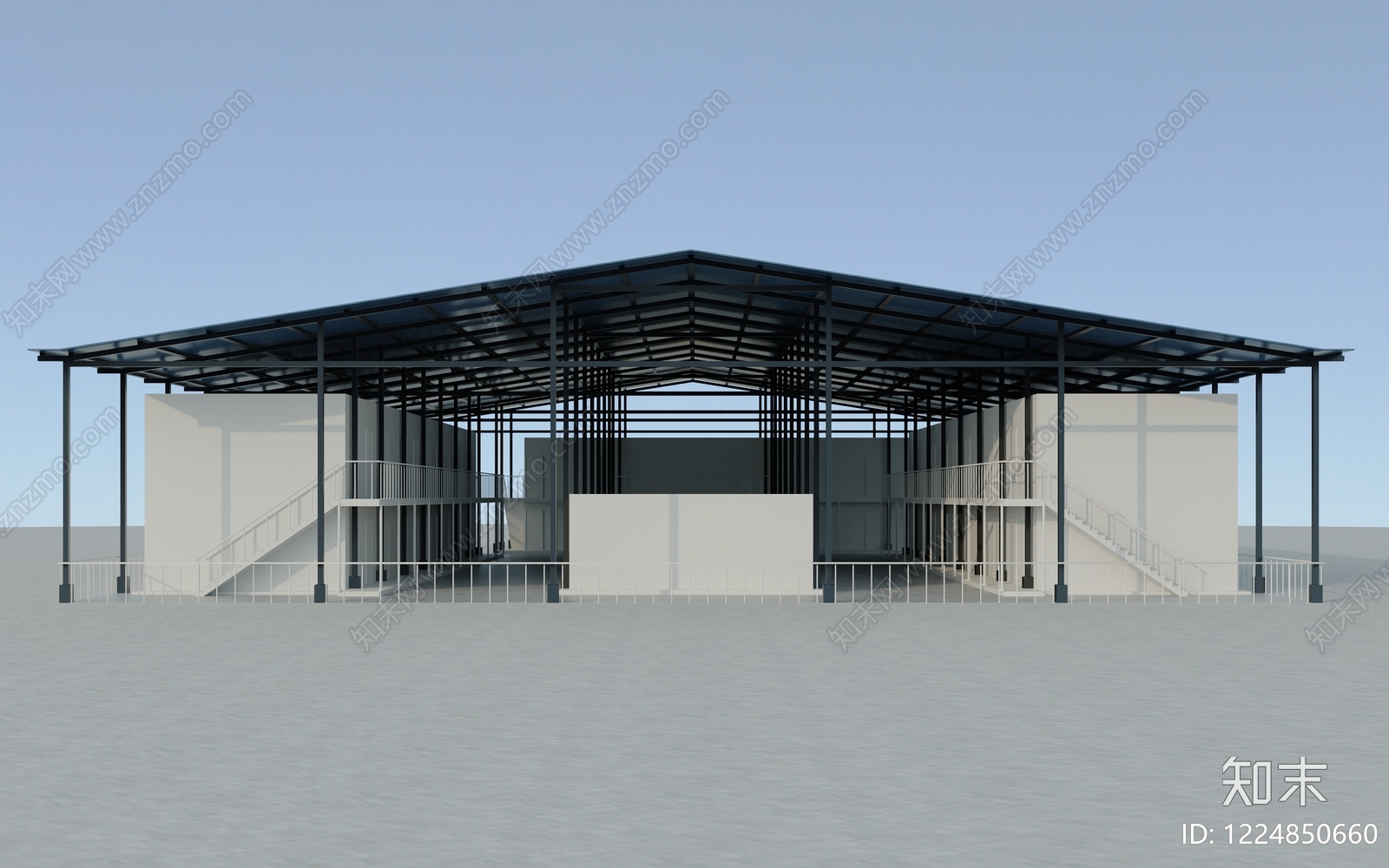 现代主义厂房3D模型下载【ID:1224850660】