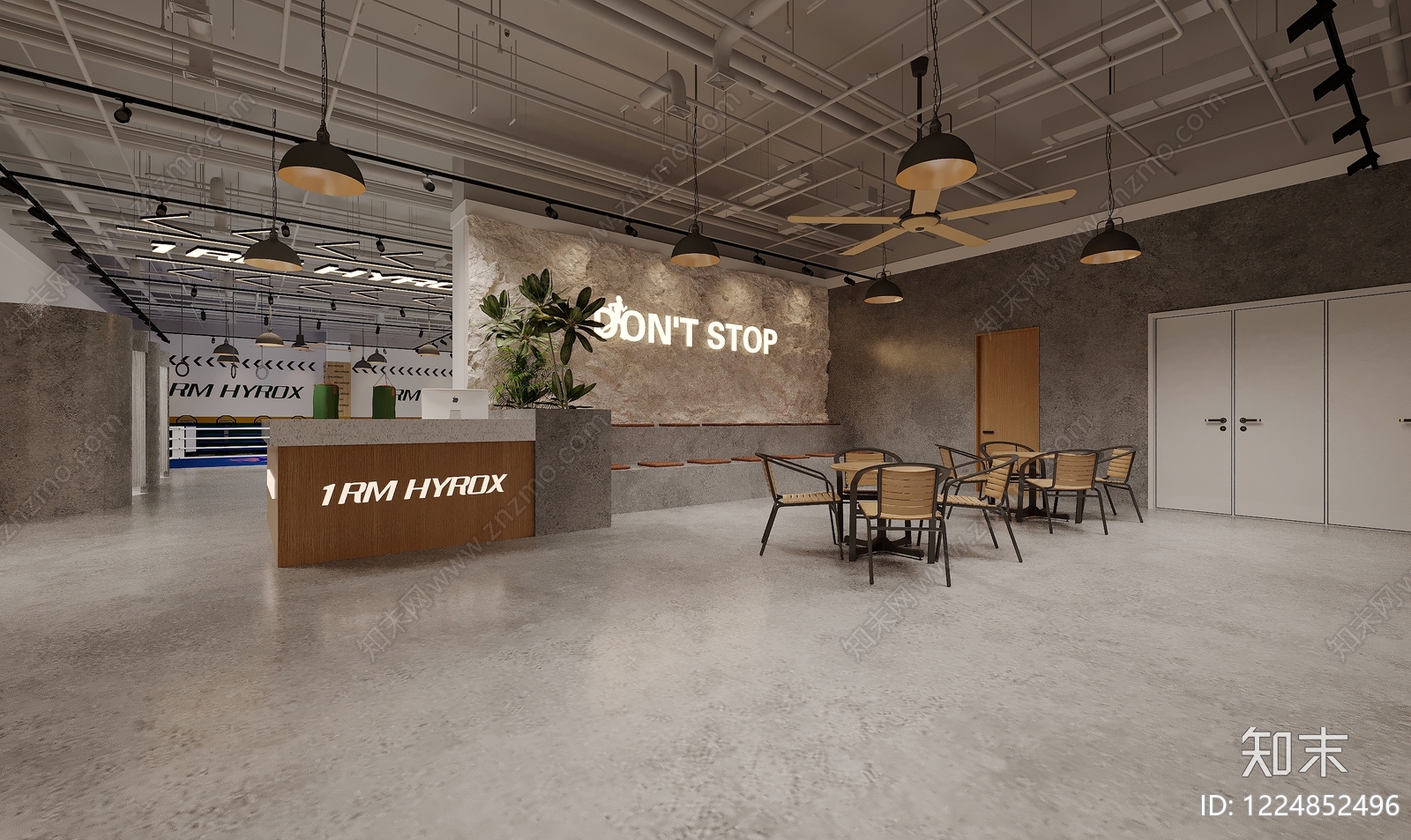 工业风健身房3D模型下载【ID:1224852496】