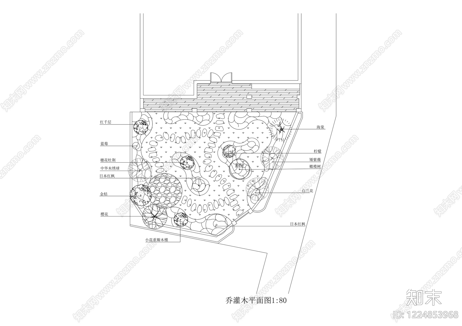 庭院cad施工图下载【ID:1224853968】