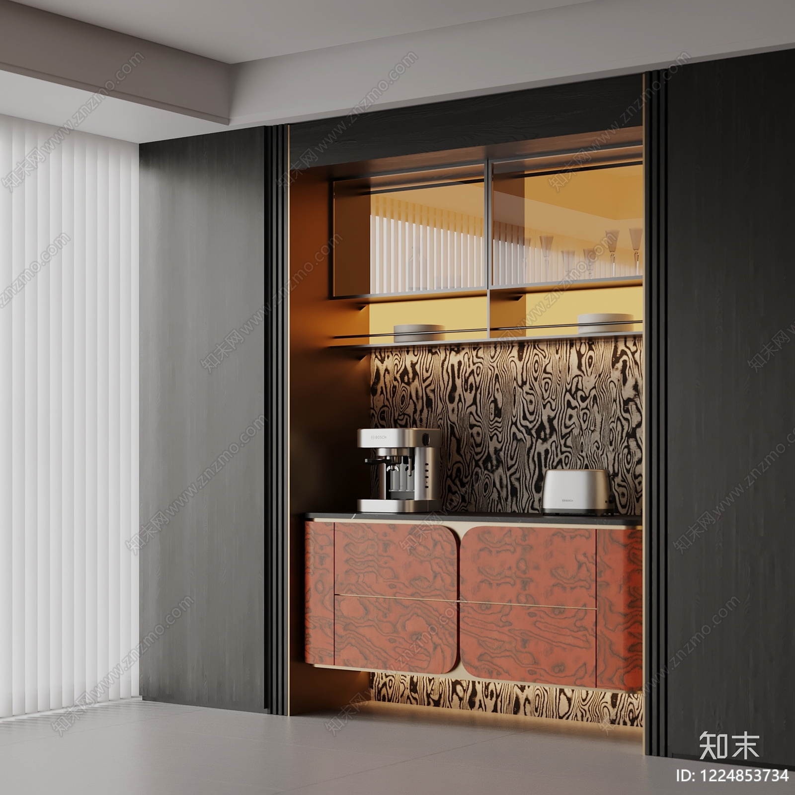 轻奢酒柜SU模型下载【ID:1224853734】