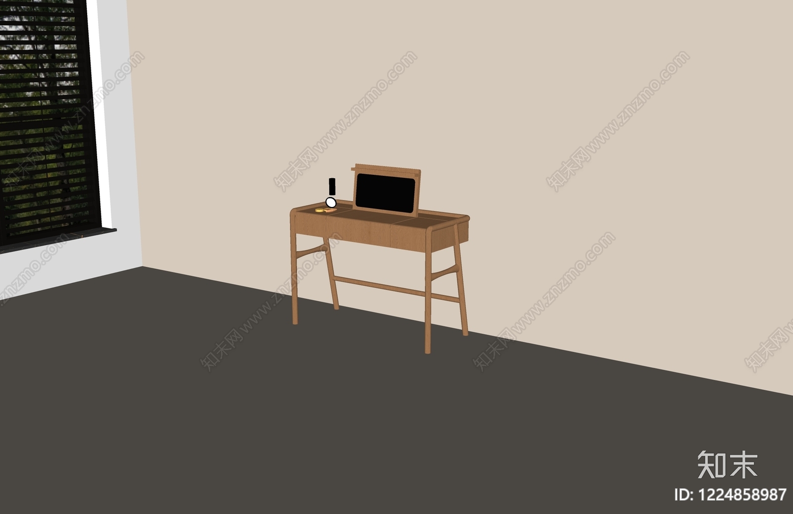 原木风梳妆台SU模型下载【ID:1224858987】