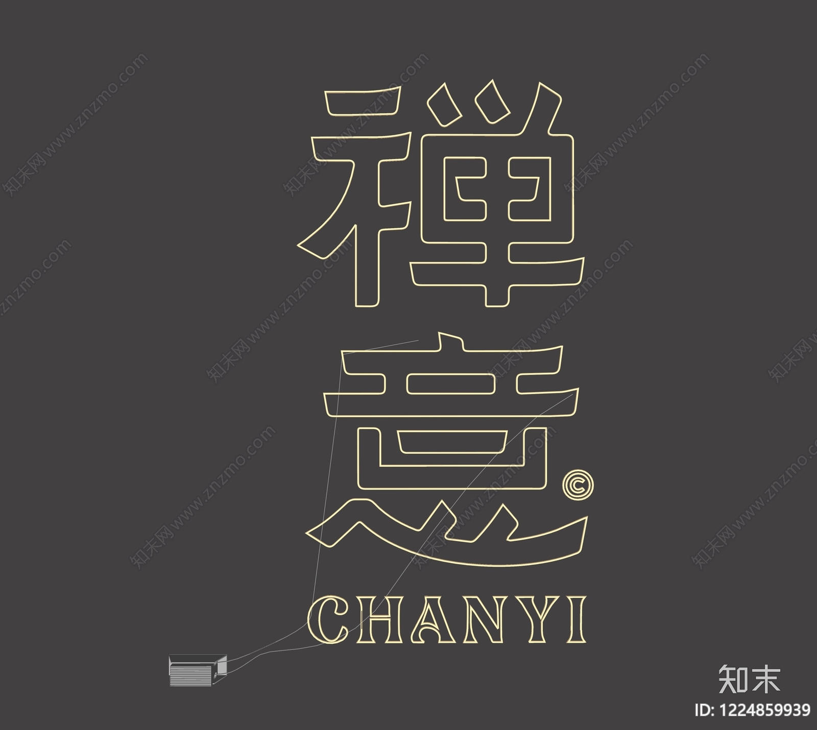 禅意霓虹灯SU模型下载【ID:1224859939】