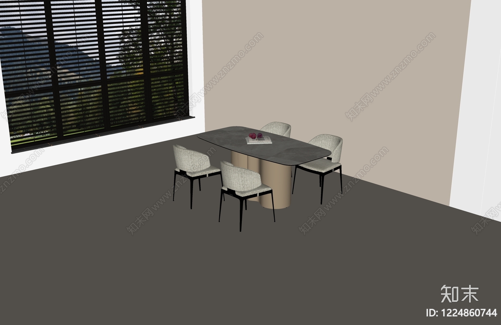 意式极简餐桌椅SU模型下载【ID:1224860744】