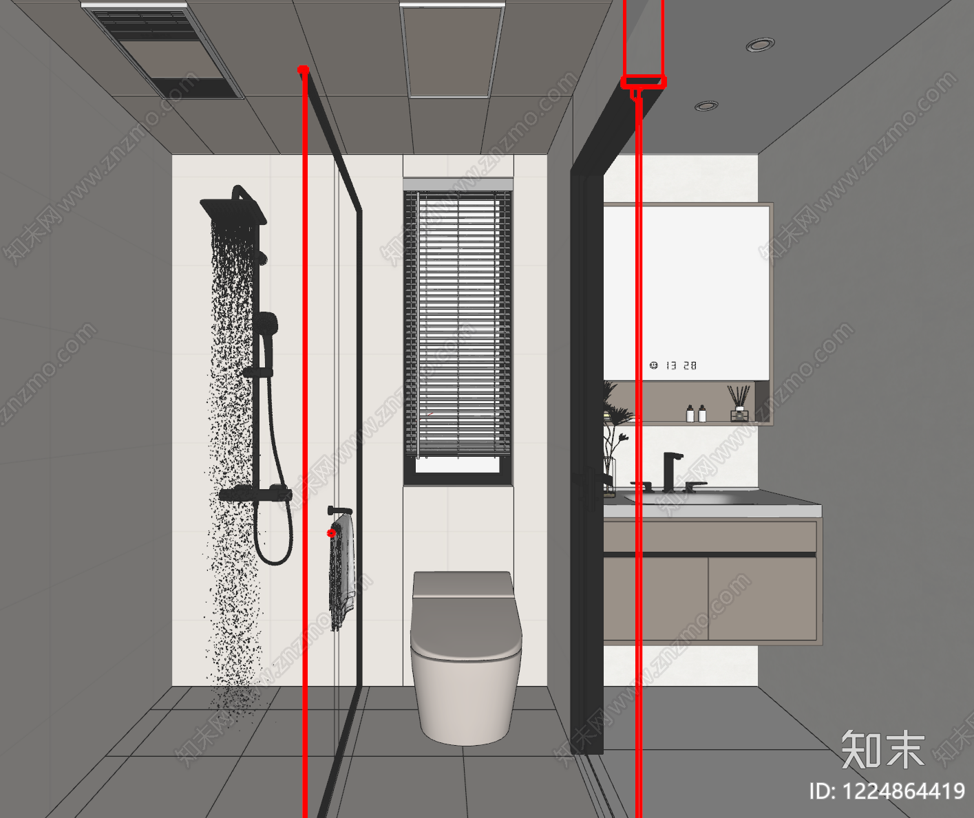 现代简约卫生间SU模型下载【ID:1224864419】