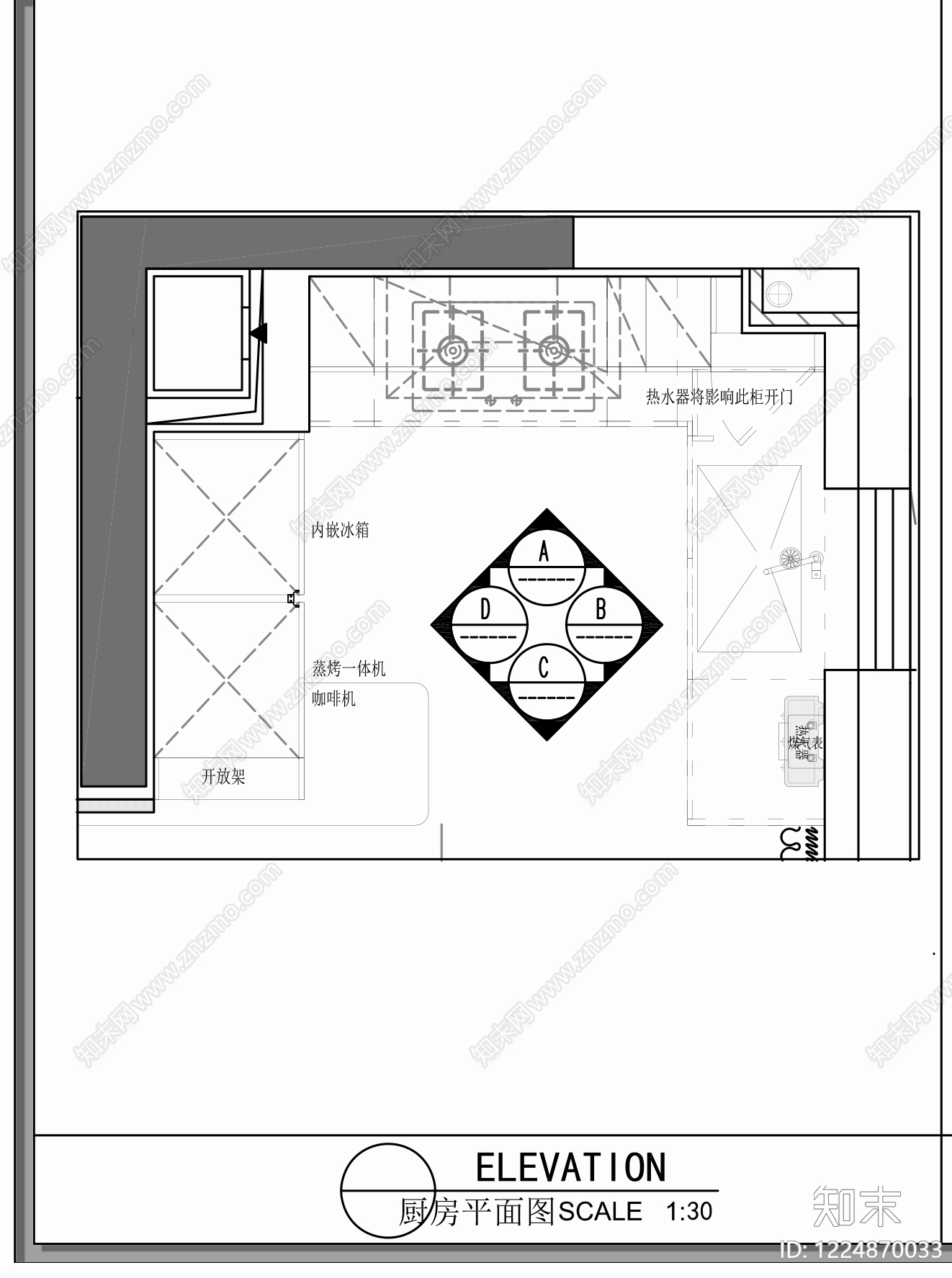 厨房cad施工图下载【ID:1224870033】