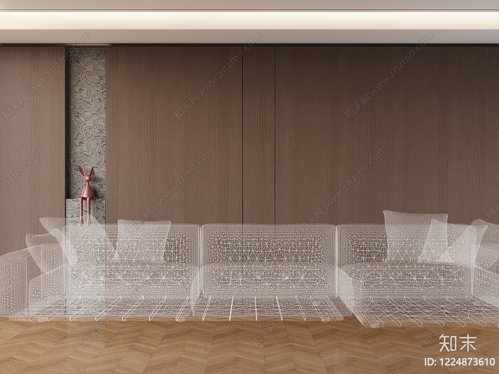 极简背景墙SU模型下载【ID:1224873610】
