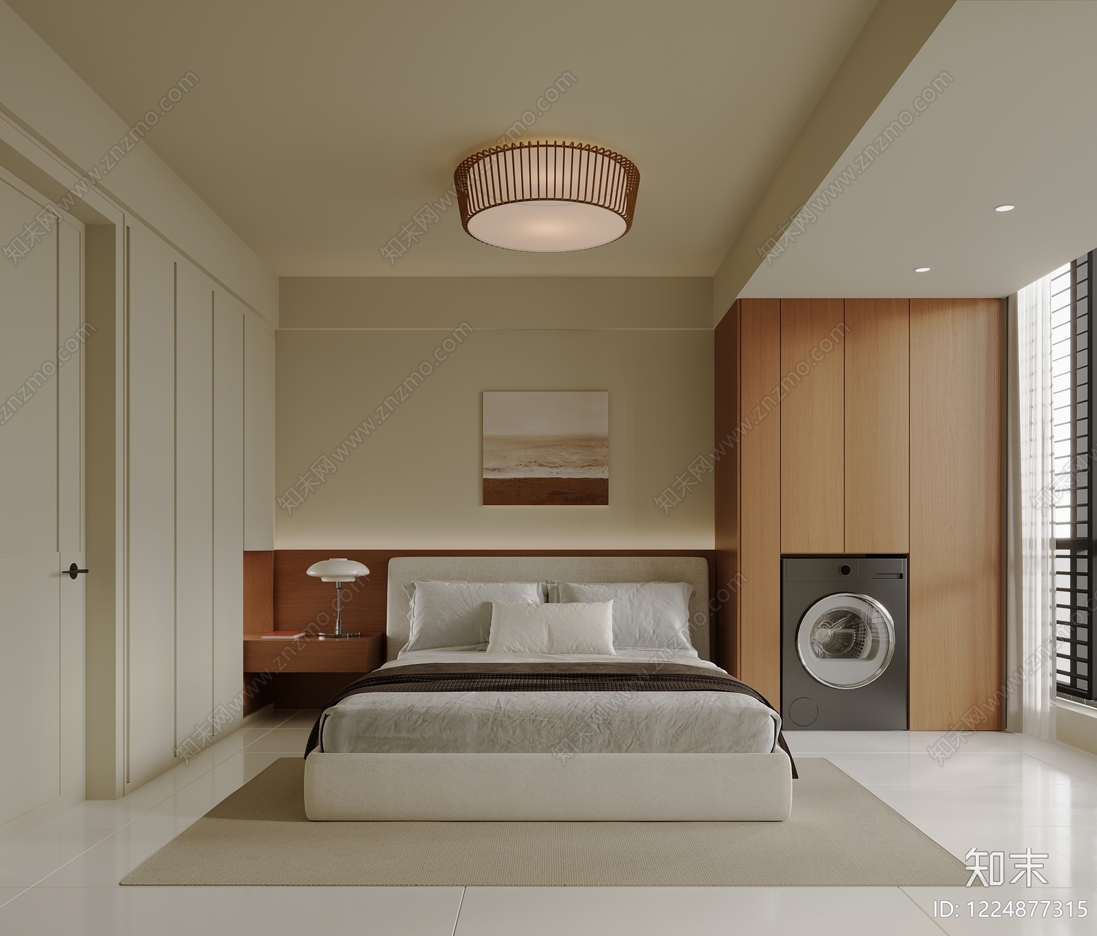 现代简约主卧3D模型下载【ID:1224877315】