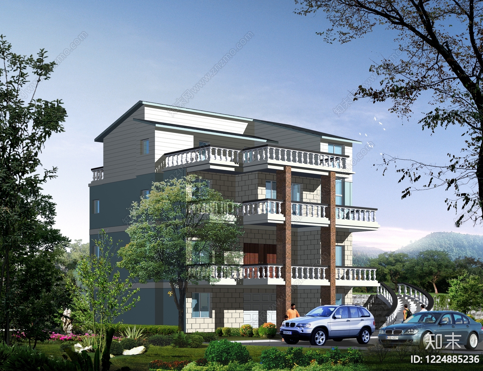别墅建筑cad施工图下载【ID:1224885236】