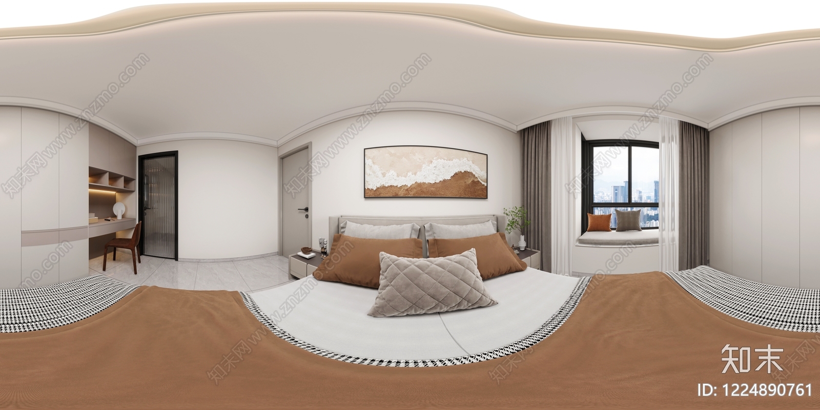 现代简约主卧3D模型下载【ID:1224890761】