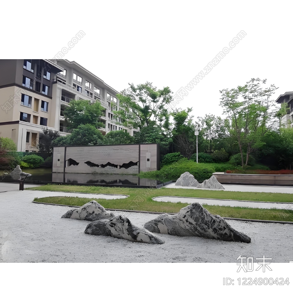 新中式景墙CAD图纸