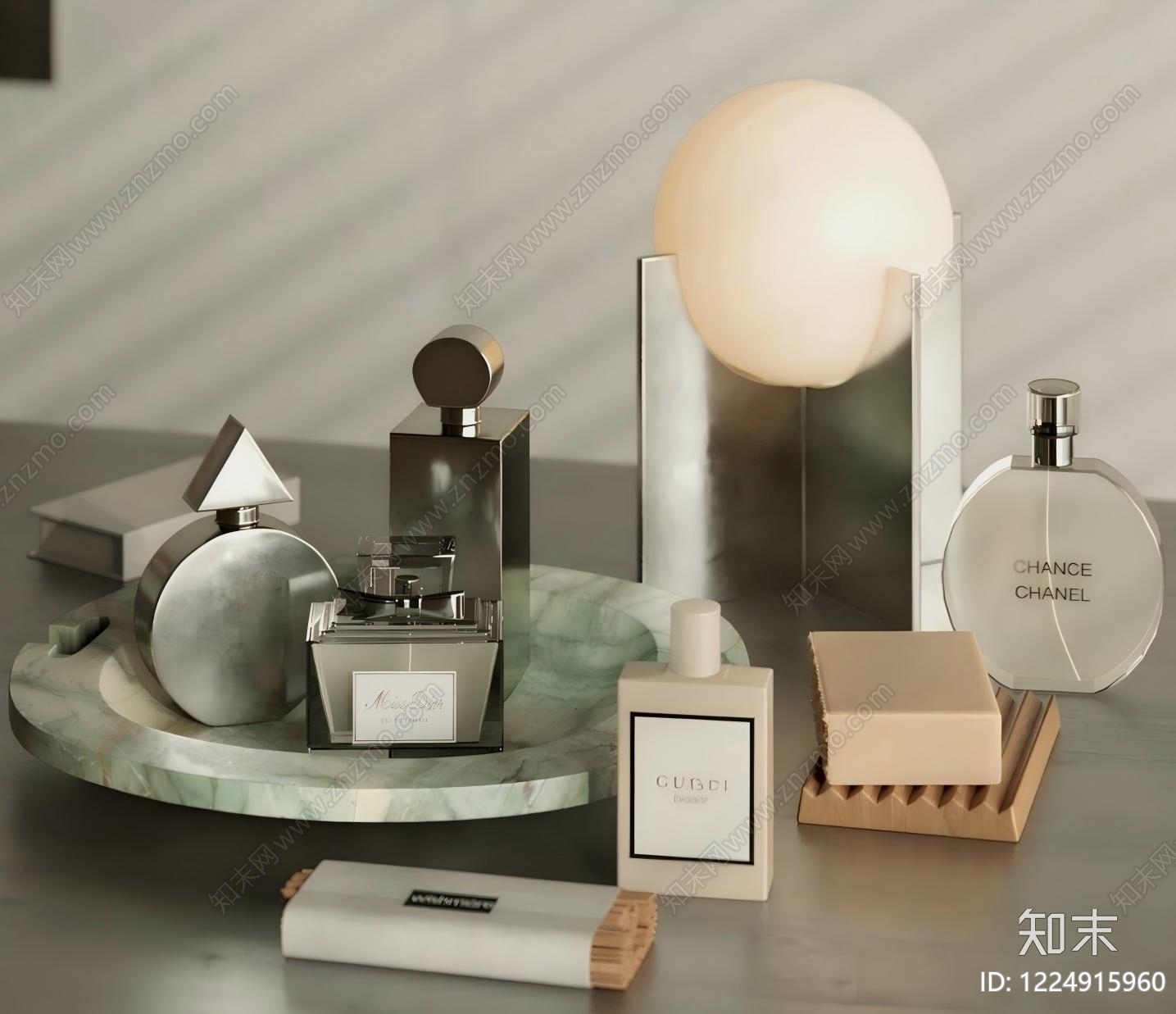 轻奢摆件组合SU模型下载【ID:1224915960】