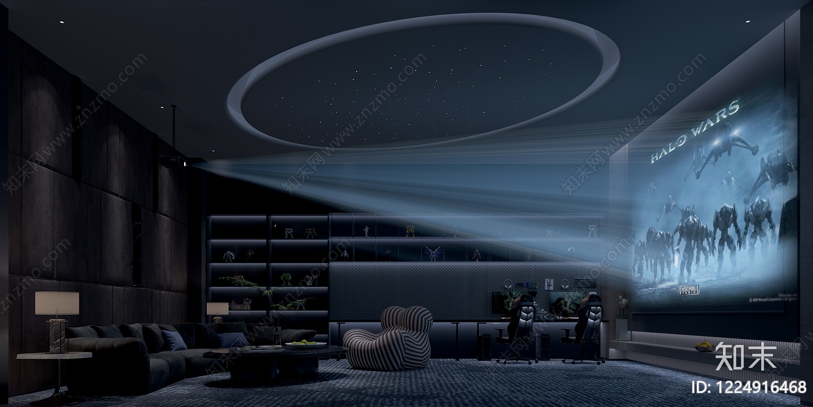 现代影音室3D模型下载【ID:1224916468】