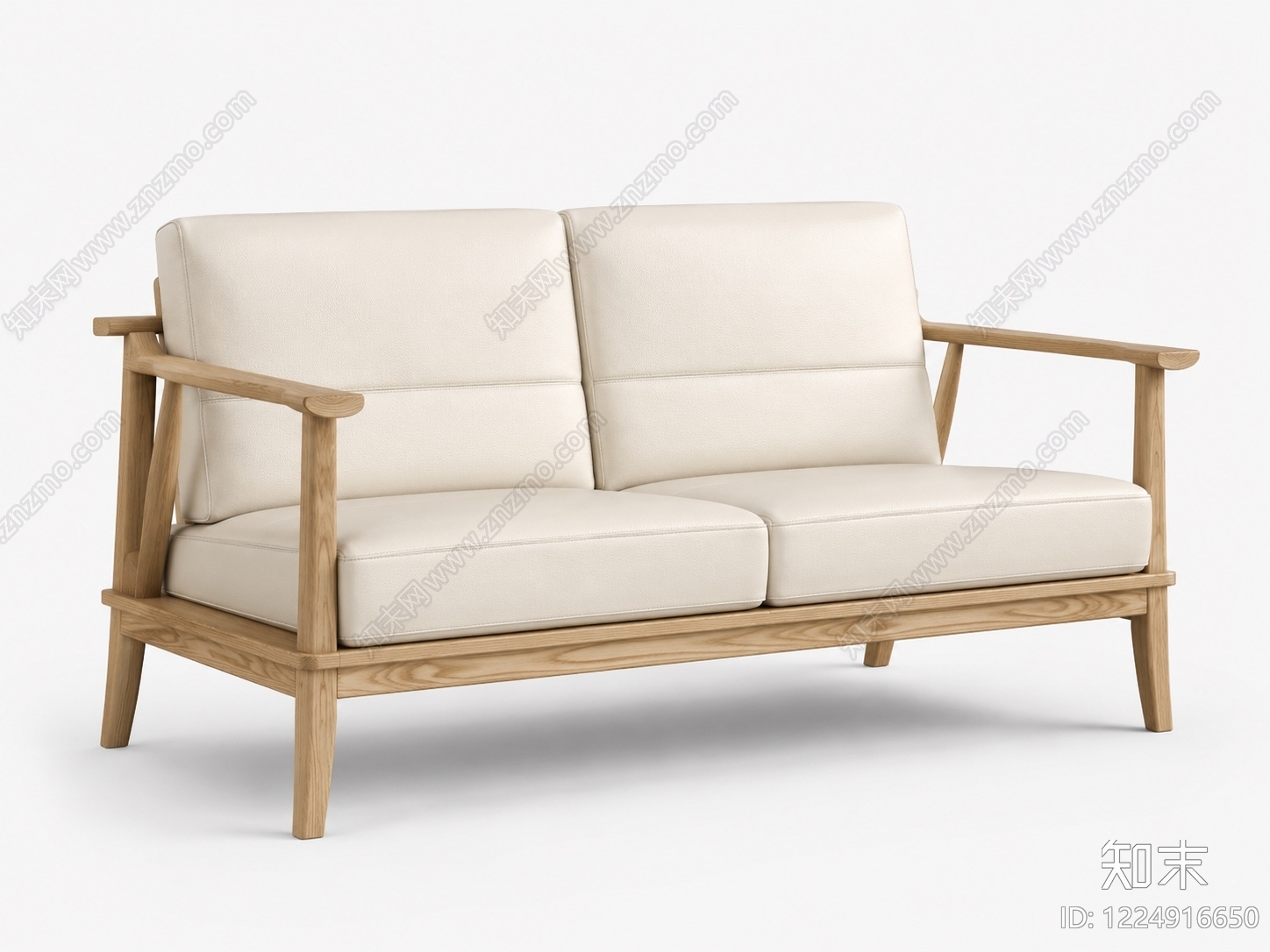 原木风双人沙发3D模型下载【ID:1224916650】