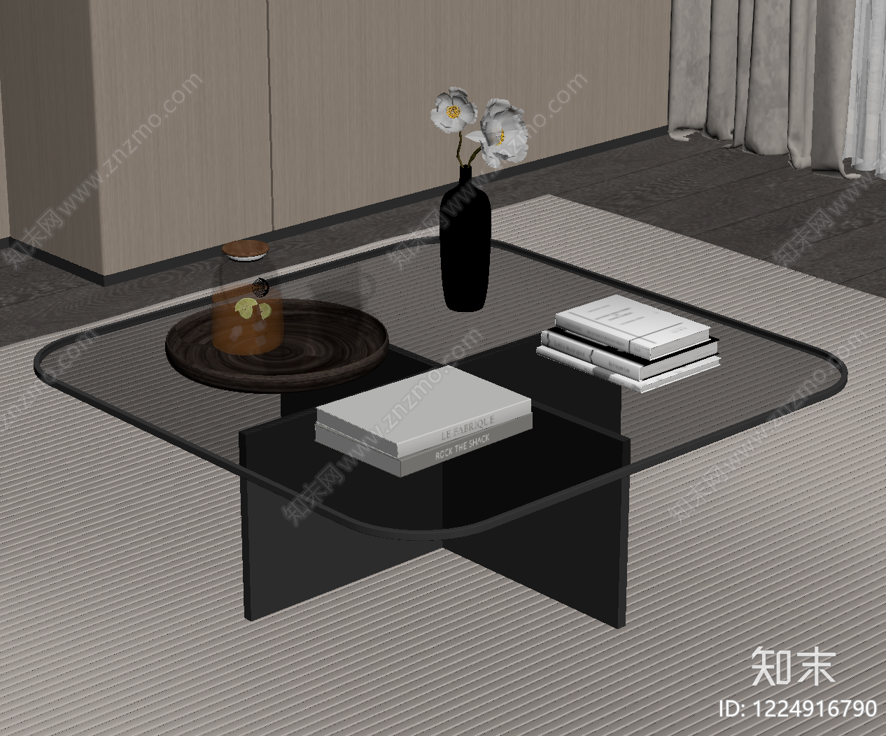 意式极简茶几SU模型下载【ID:1224916790】