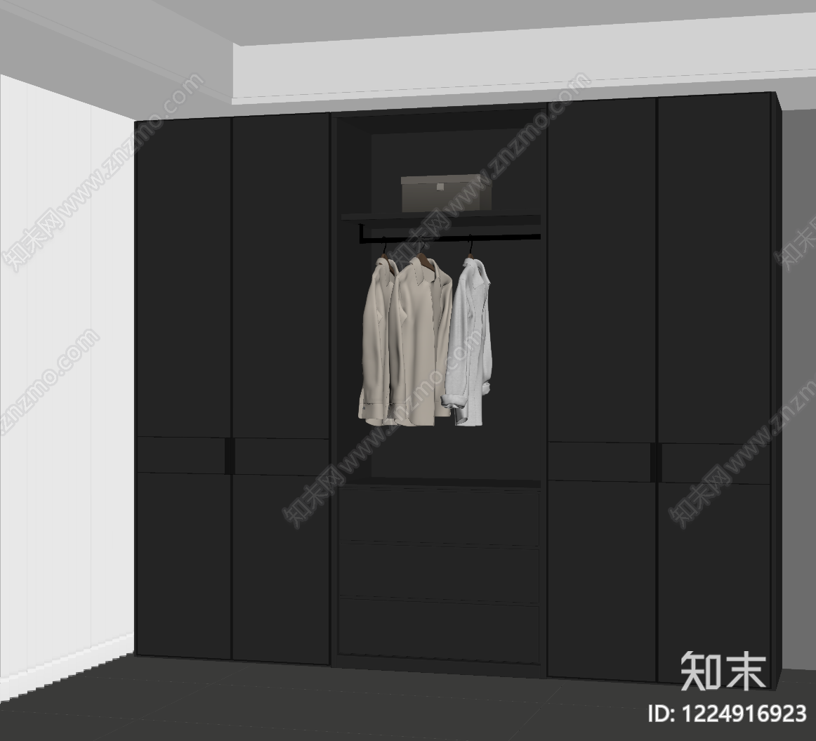 轻奢衣柜SU模型下载【ID:1224916923】
