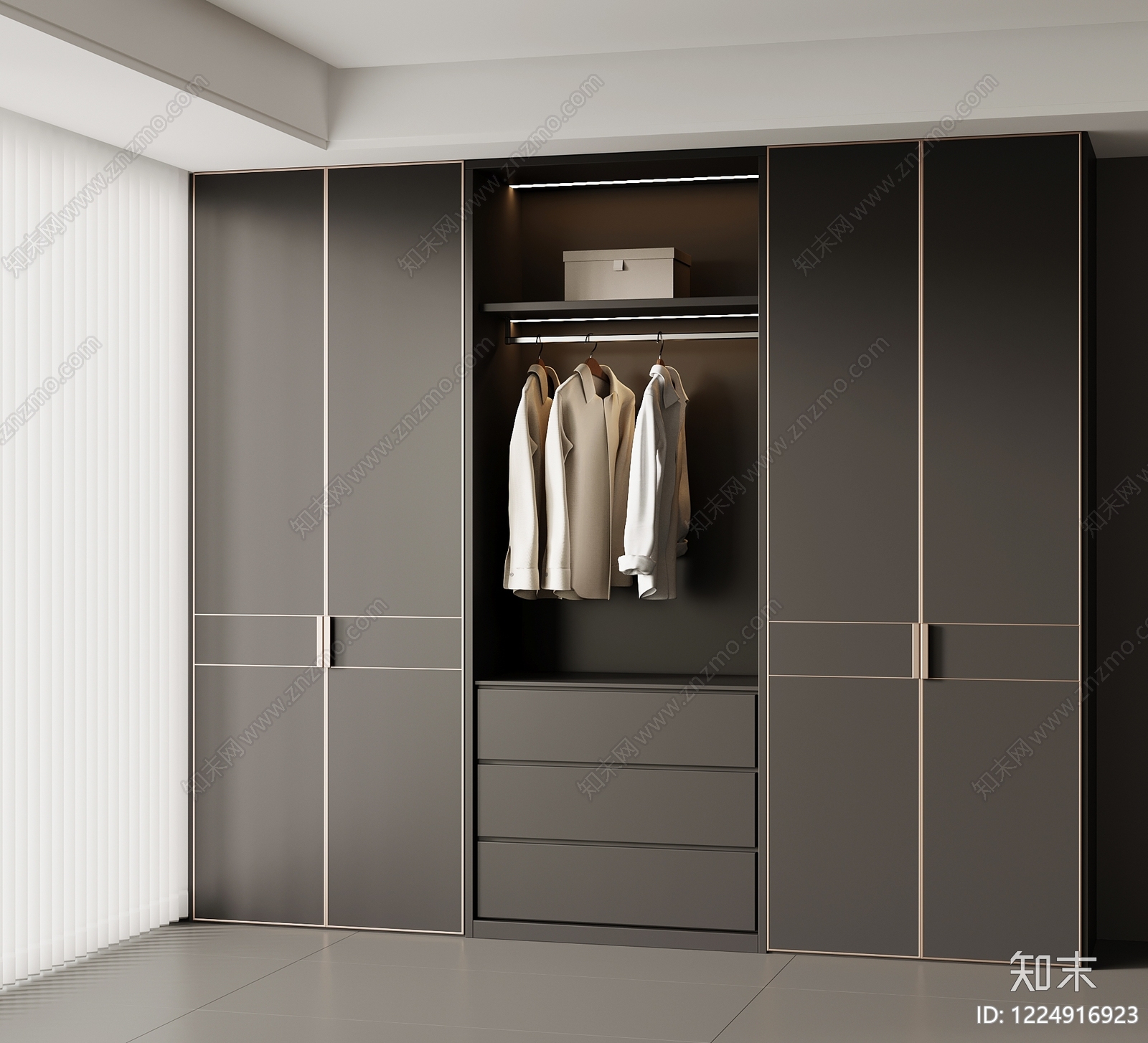 轻奢衣柜SU模型下载【ID:1224916923】