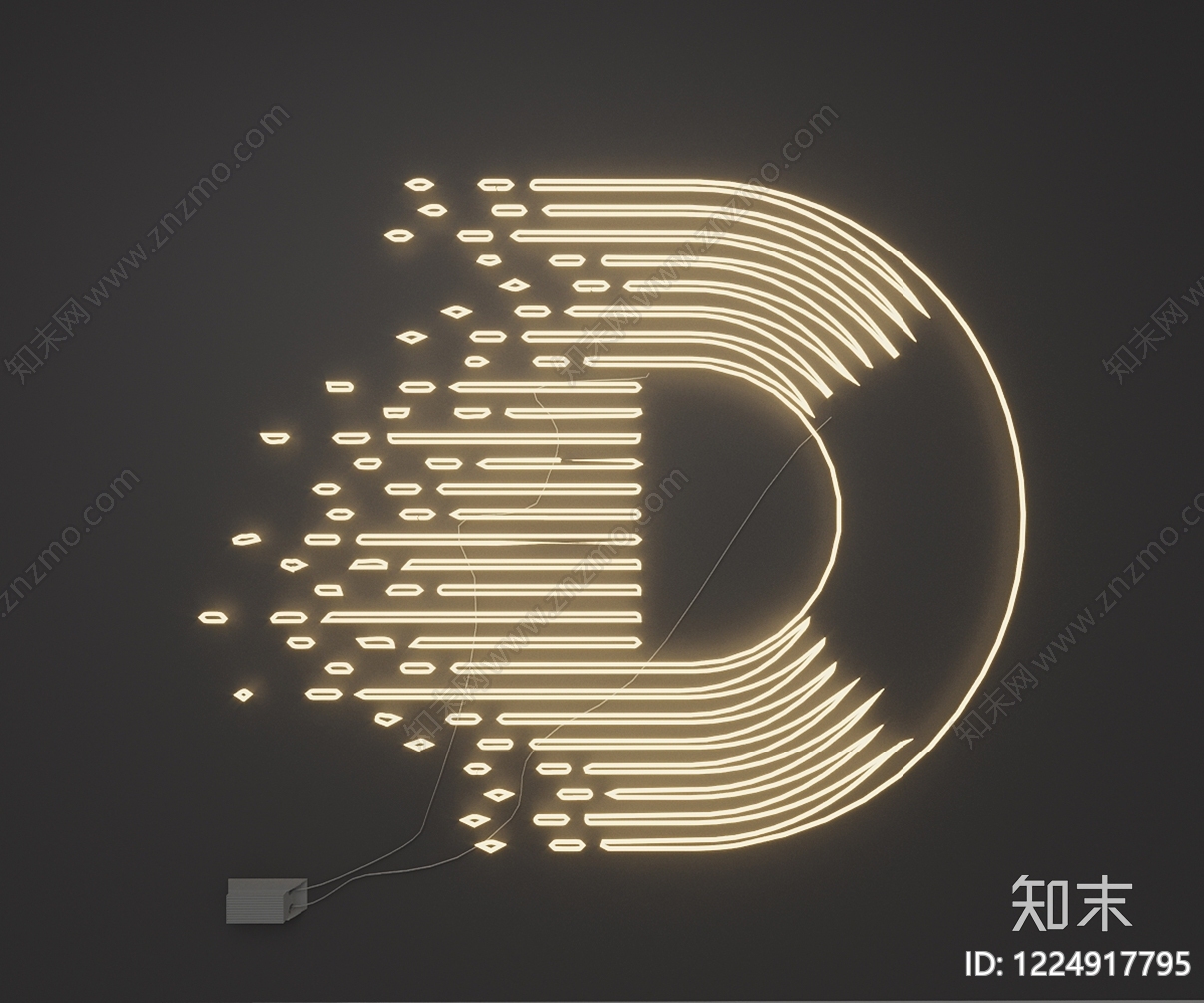 现代霓虹灯SU模型下载【ID:1224917795】