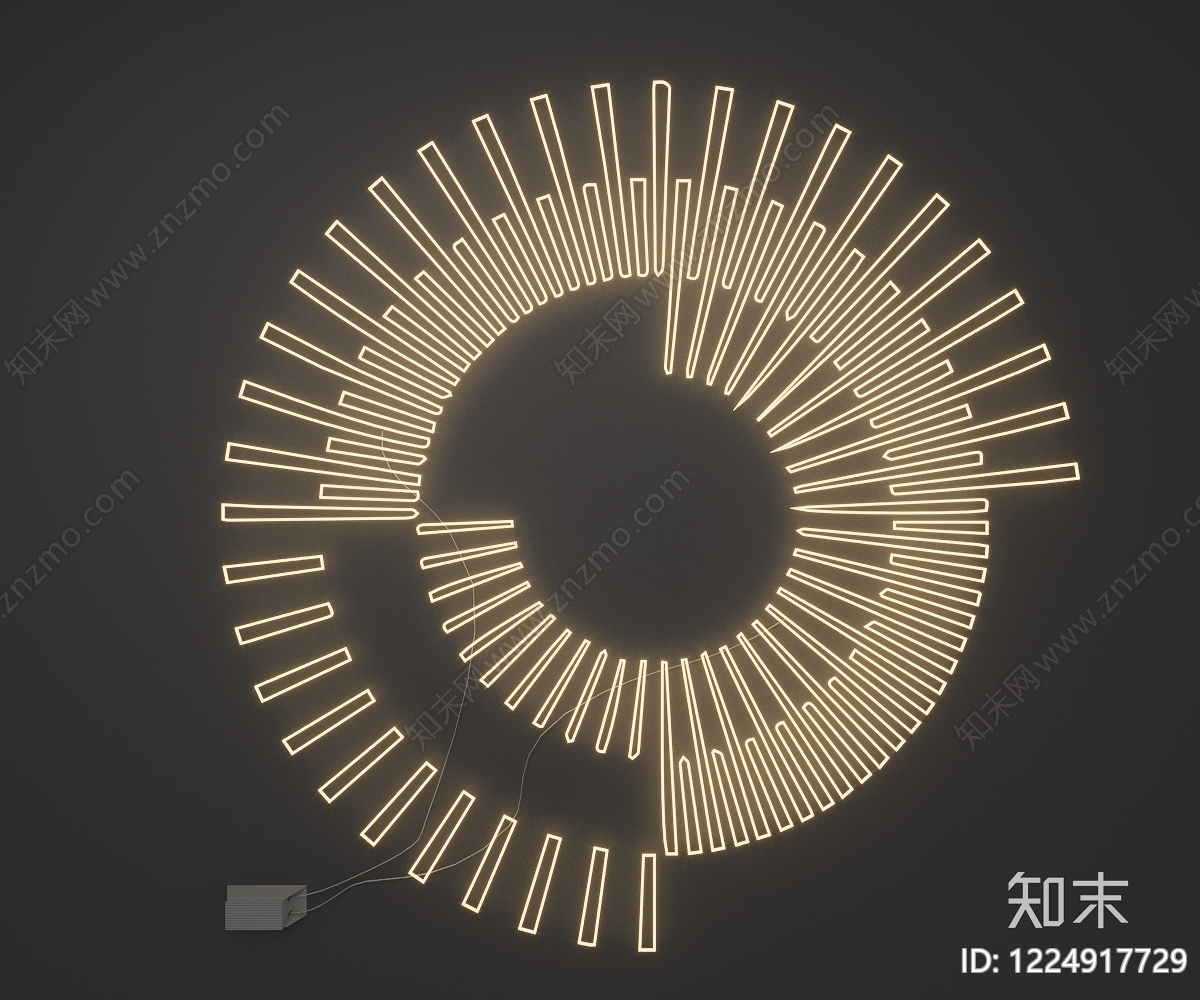 现代霓虹灯SU模型下载【ID:1224917729】