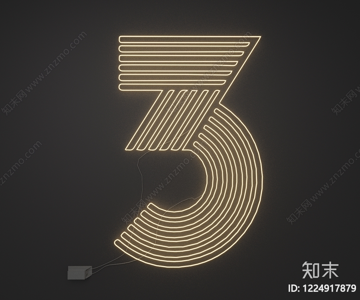 现代霓虹灯SU模型下载【ID:1224917879】