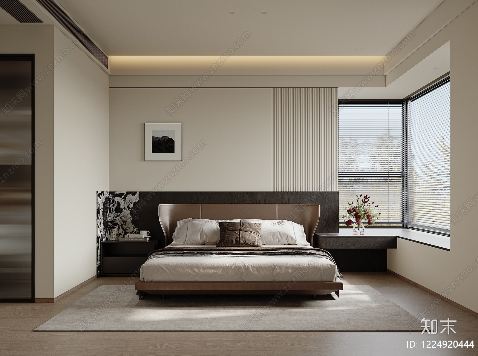 现代简约主卧3D模型下载【ID:1224920444】