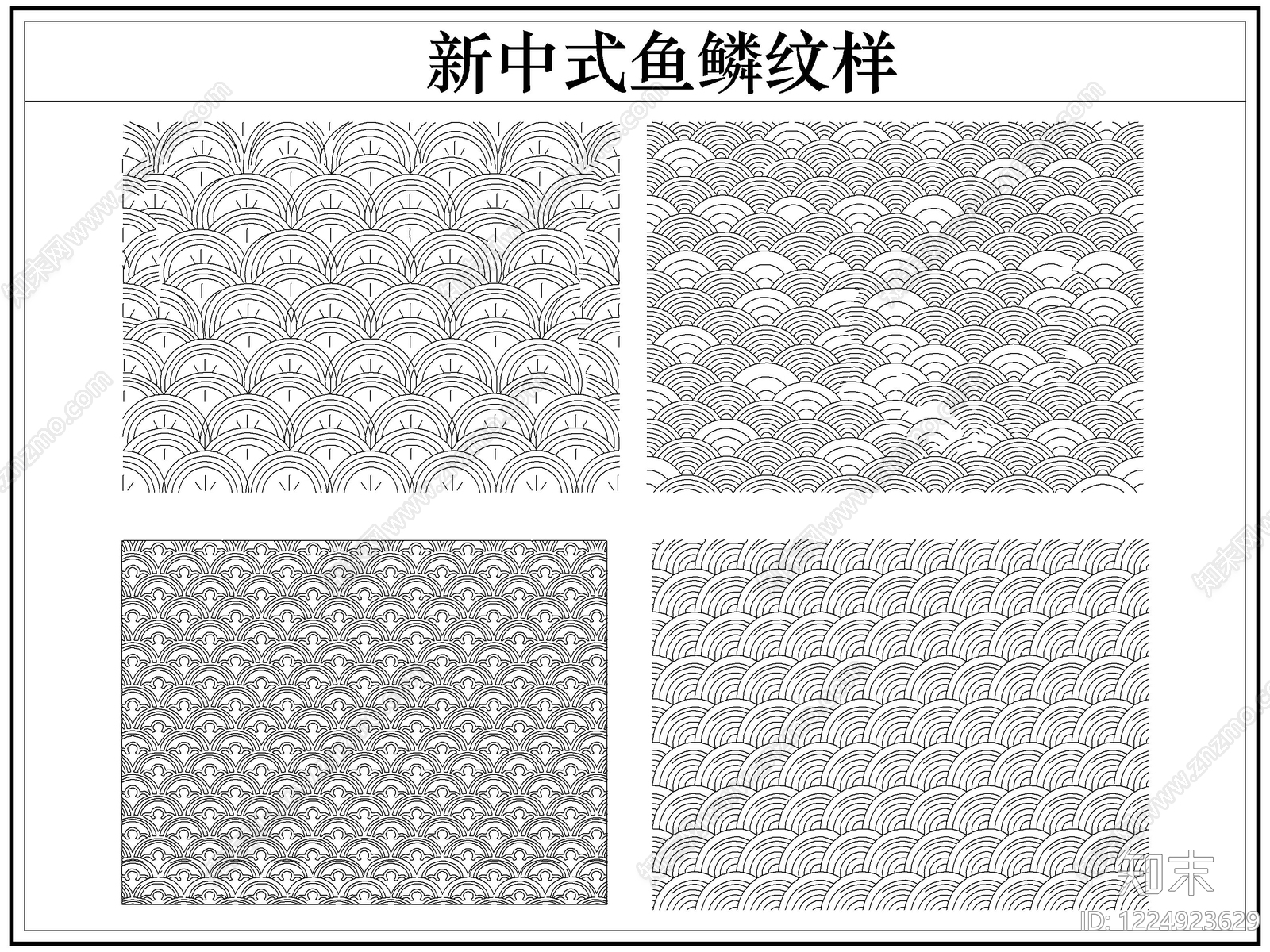 新中式剪影图库CAD图纸