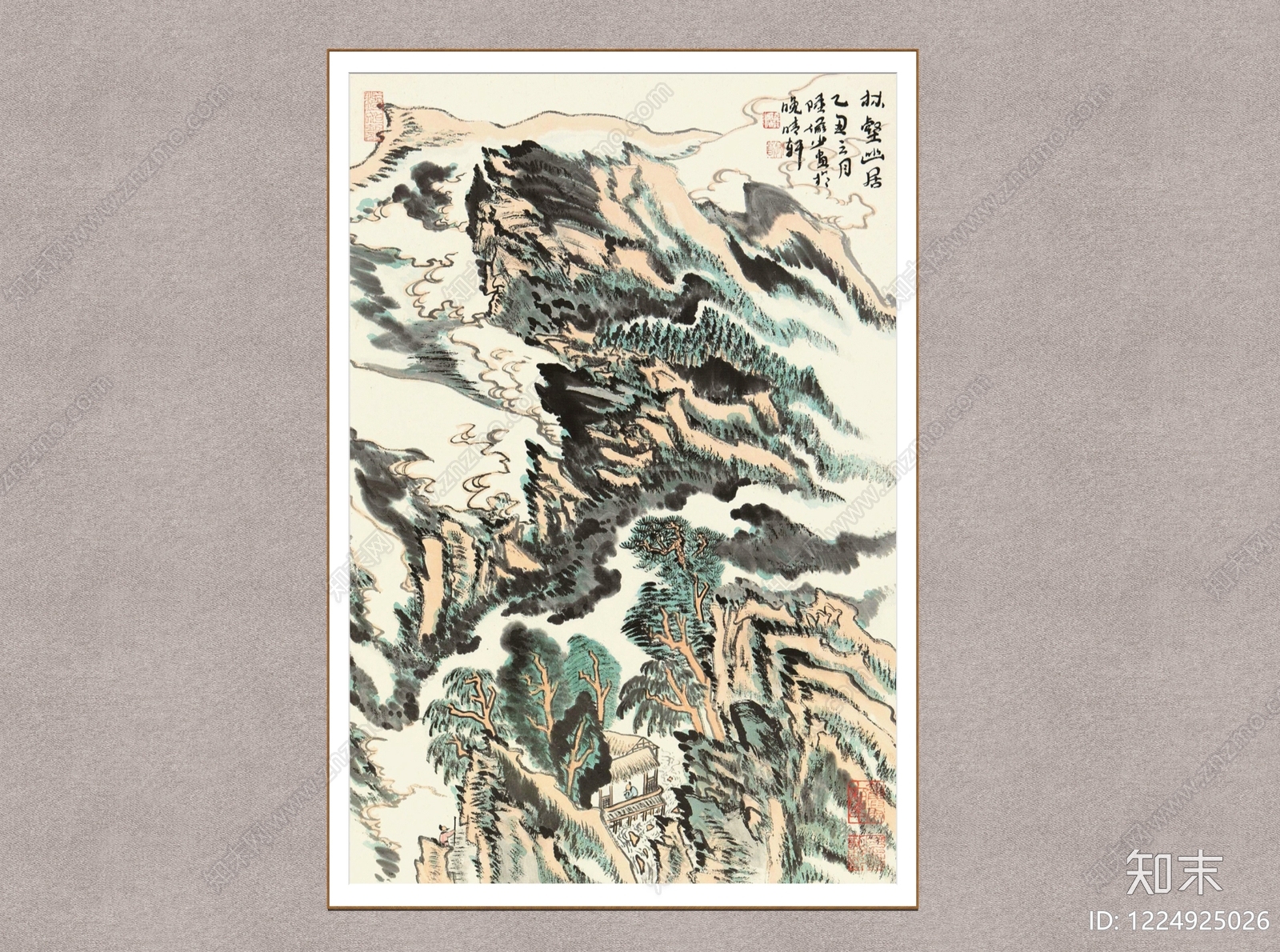中式挂画SU模型下载【ID:1224925026】