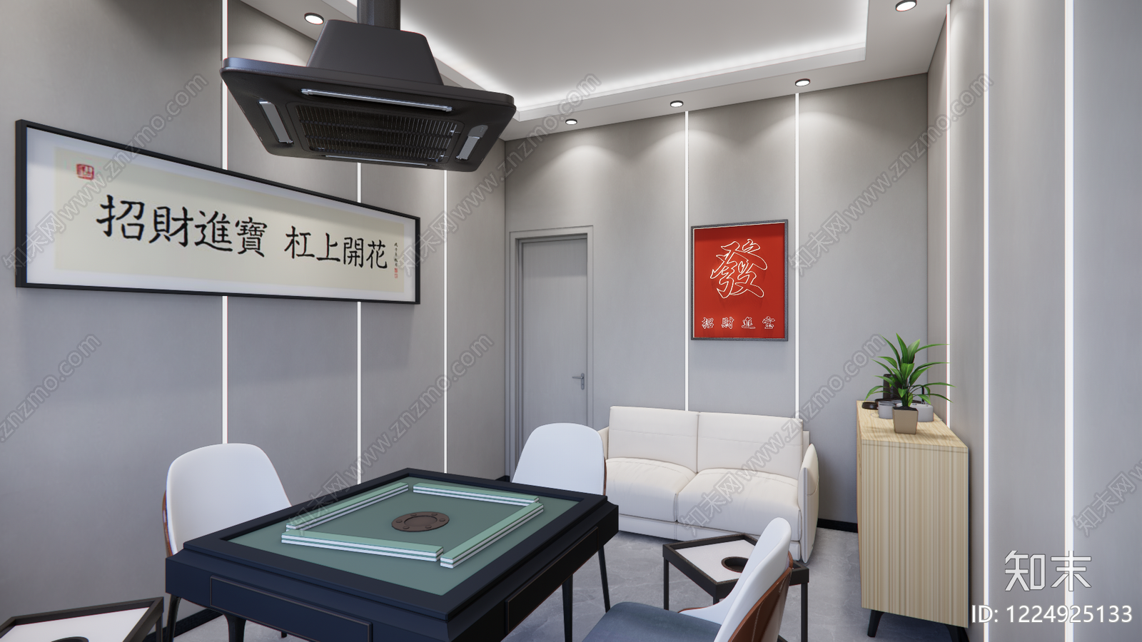 棋牌室cad施工图下载【ID:1224925133】