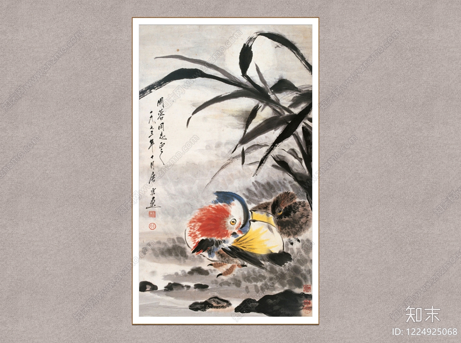 中式挂画SU模型下载【ID:1224925068】