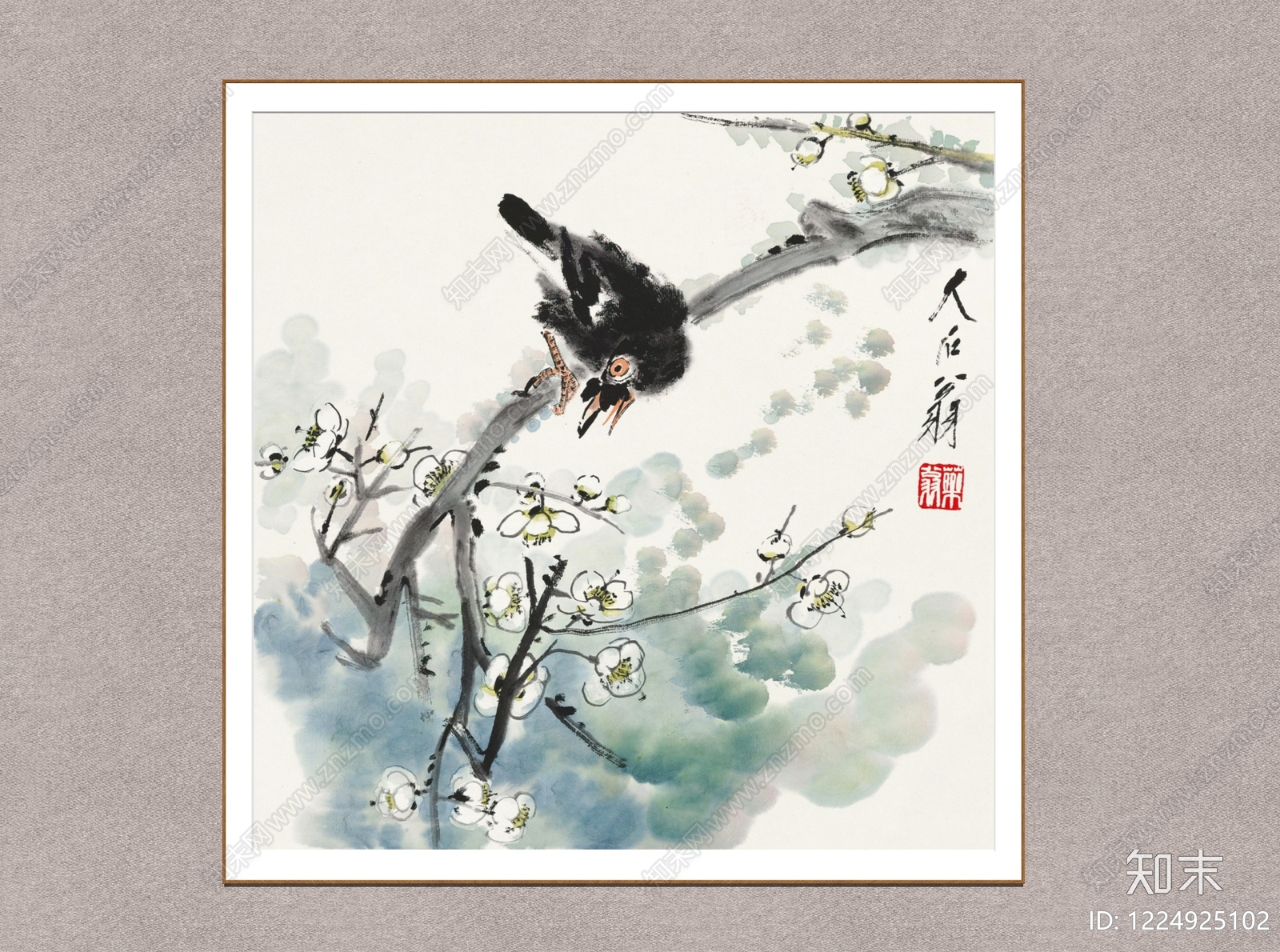 中式挂画SU模型下载【ID:1224925102】