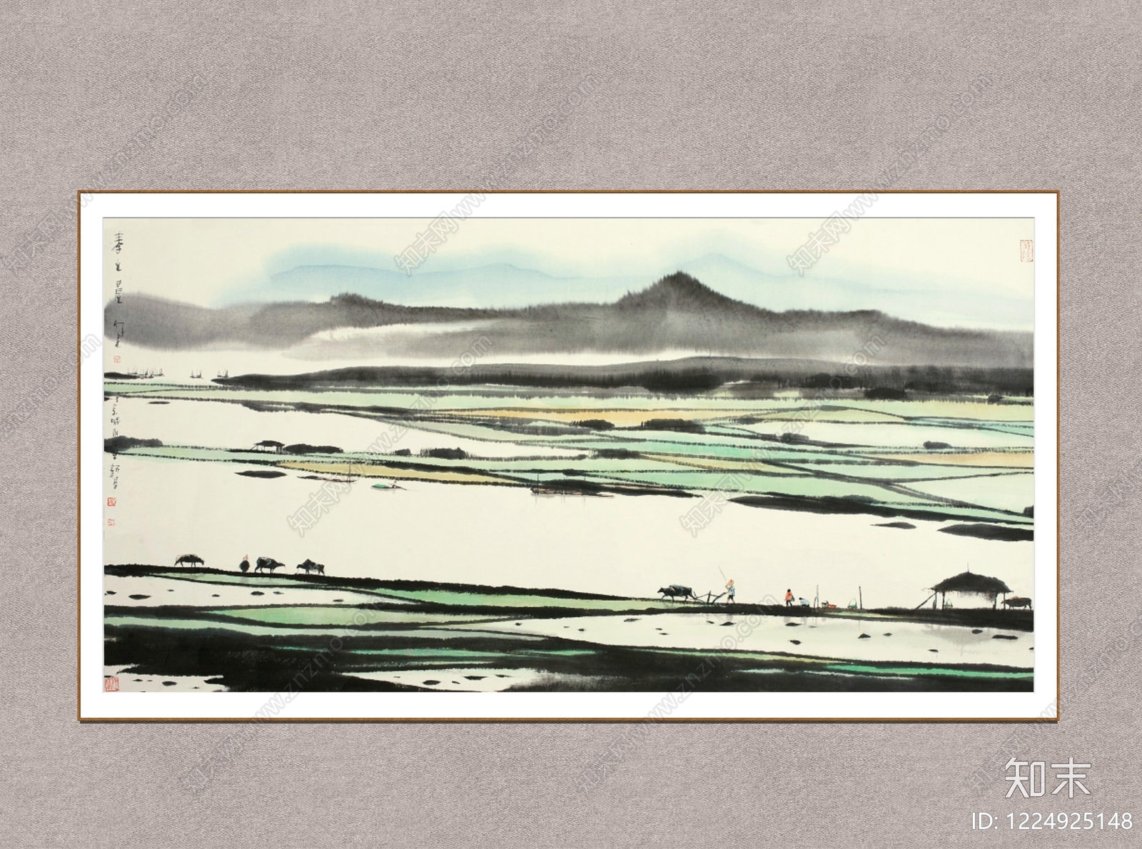 中式挂画SU模型下载【ID:1224925148】